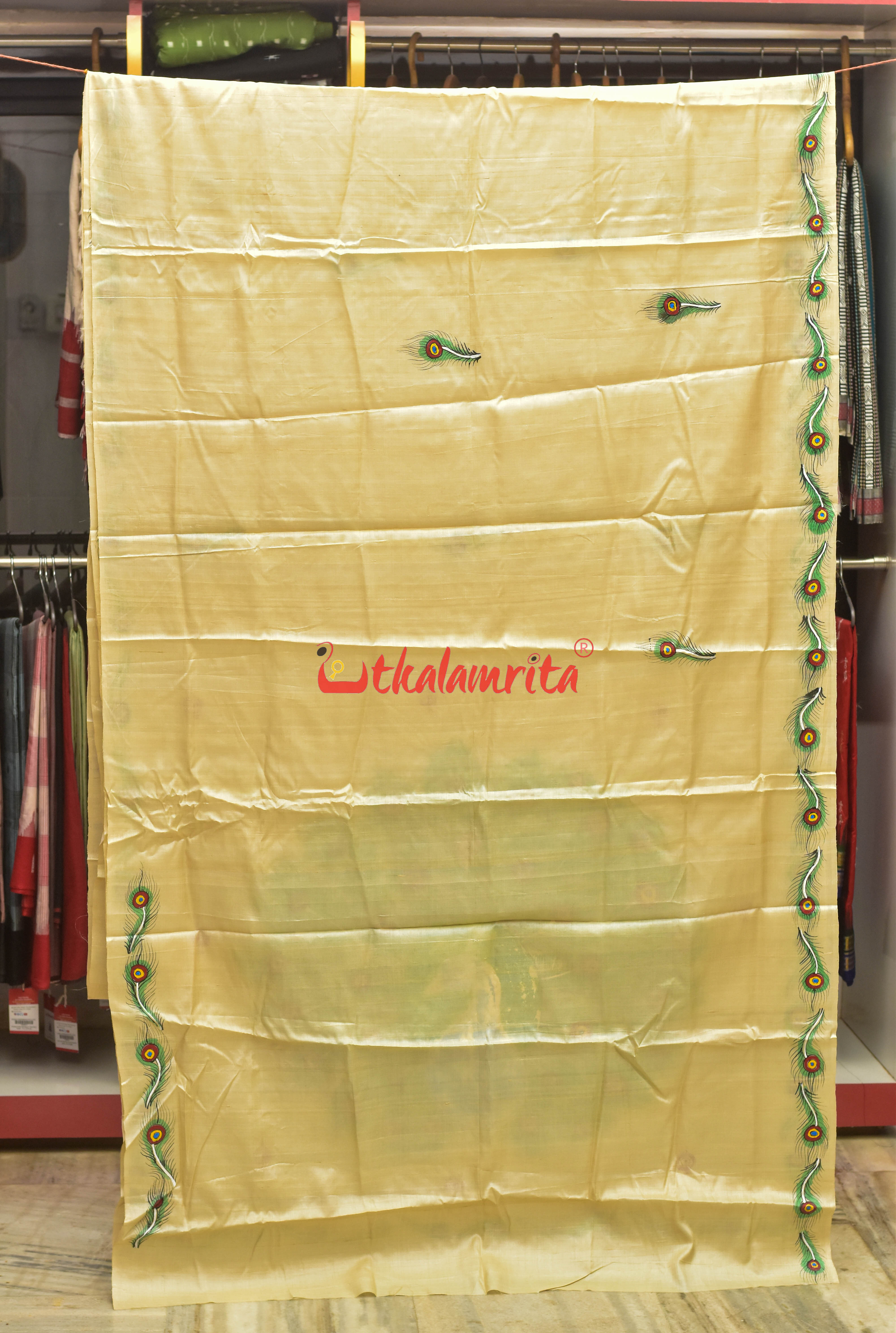 Mayura Theme Pattachitra Tussar Silk Saree