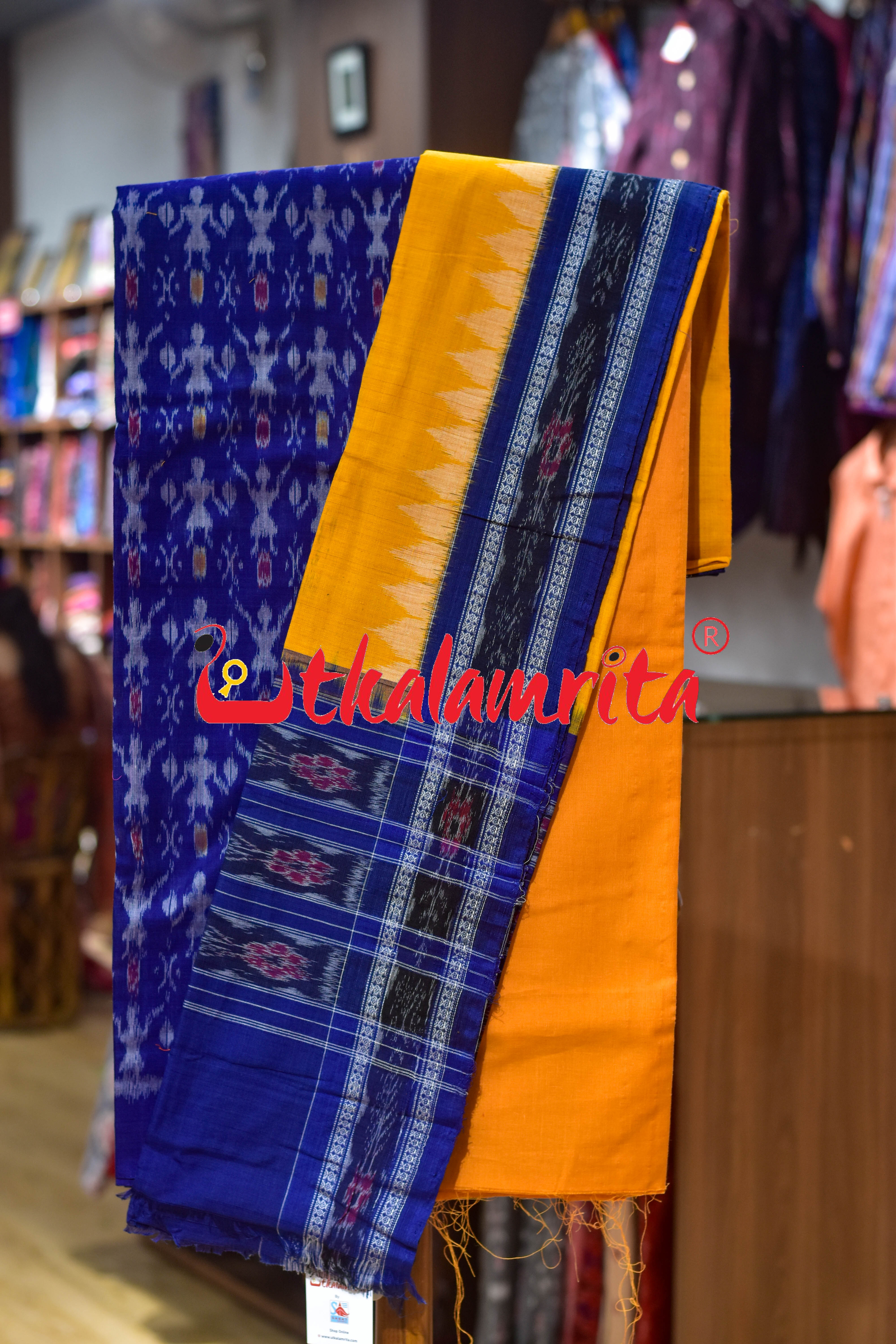 Blue Yellow Jodi Tribals Cotton Dress Set