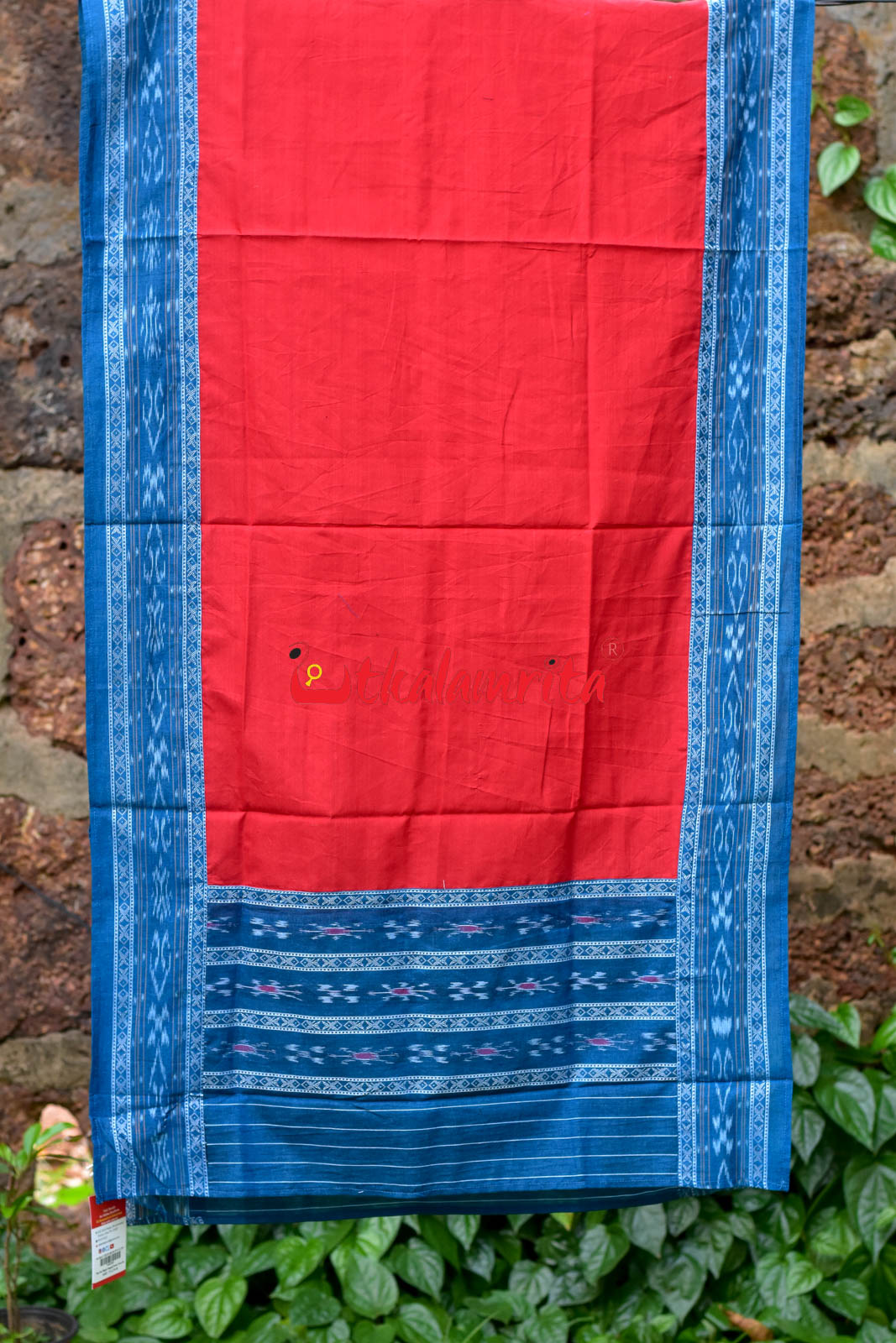 Blue Red Simple Pasapali Flower Dress Set