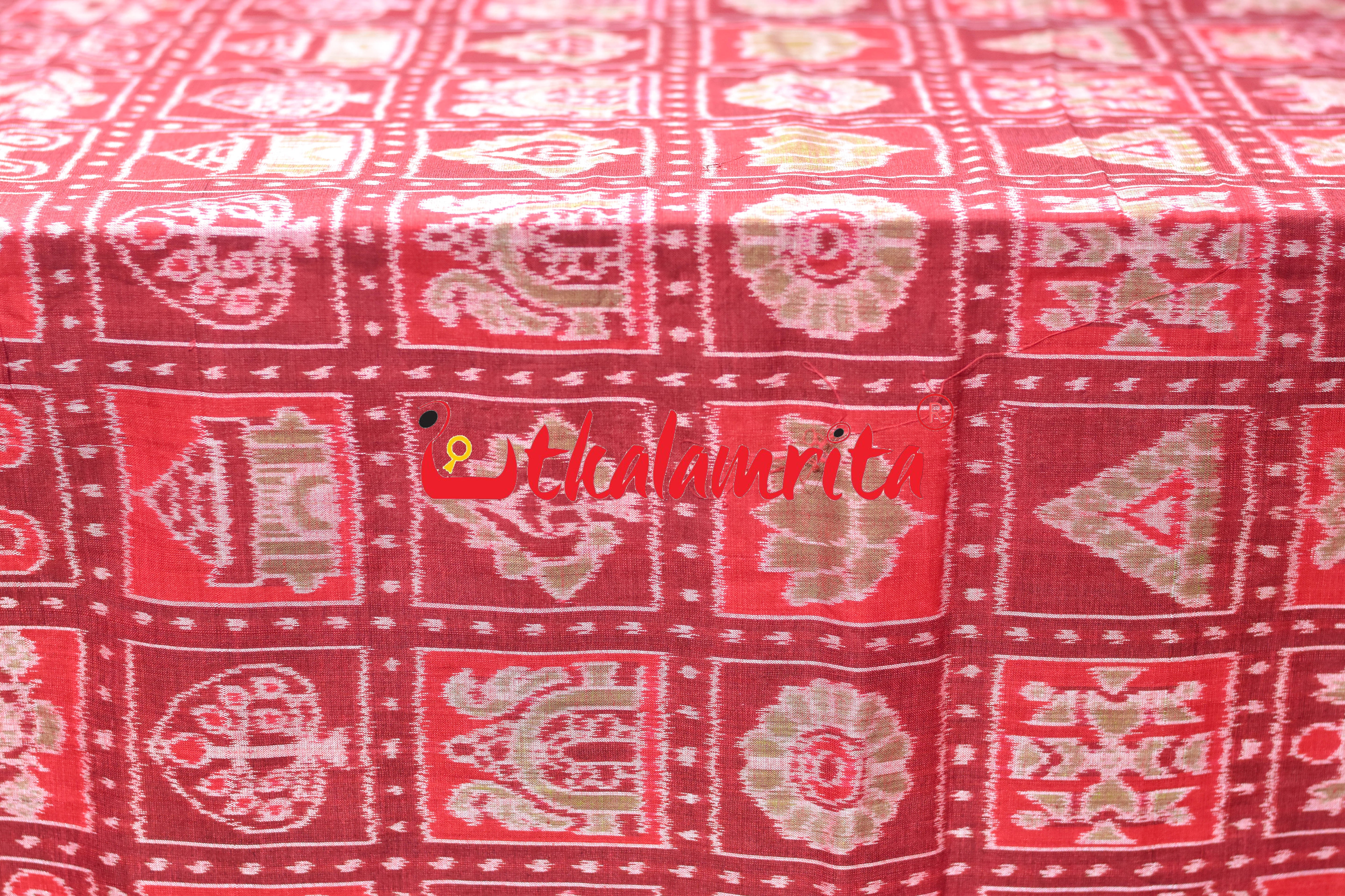 Dasakothi Maroon Red Sambalpuri Cotton (Fabric)
