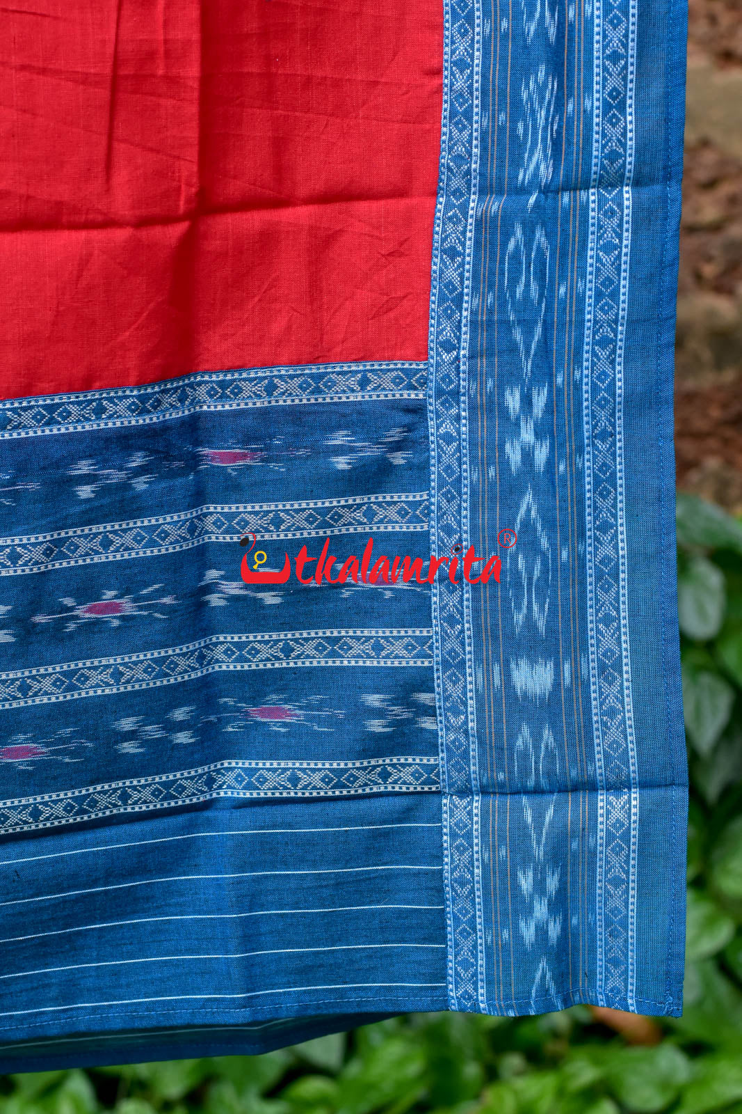 Blue Red Simple Pasapali Flower Dress Set