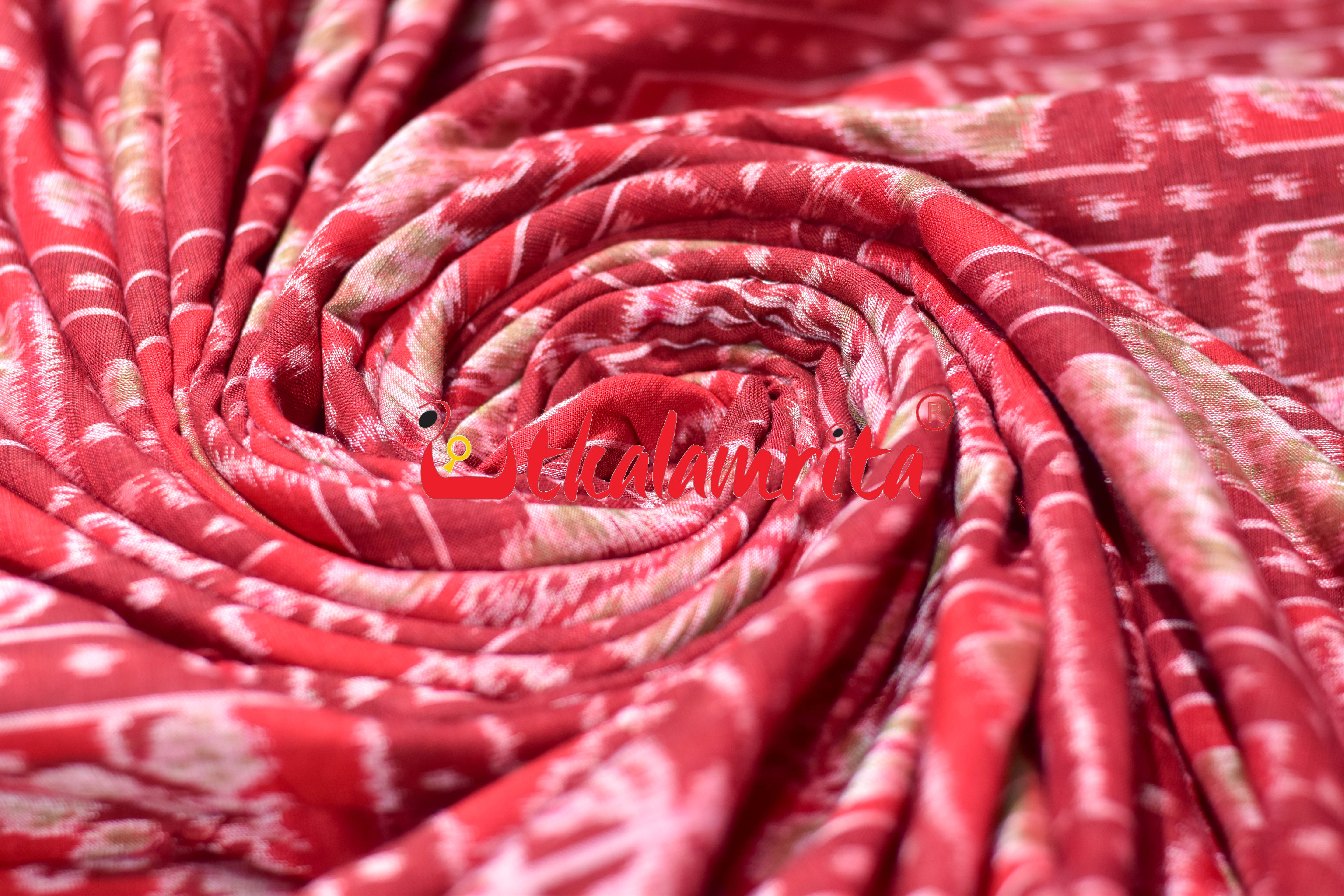 Dasakothi Maroon Red Sambalpuri Cotton (Fabric)