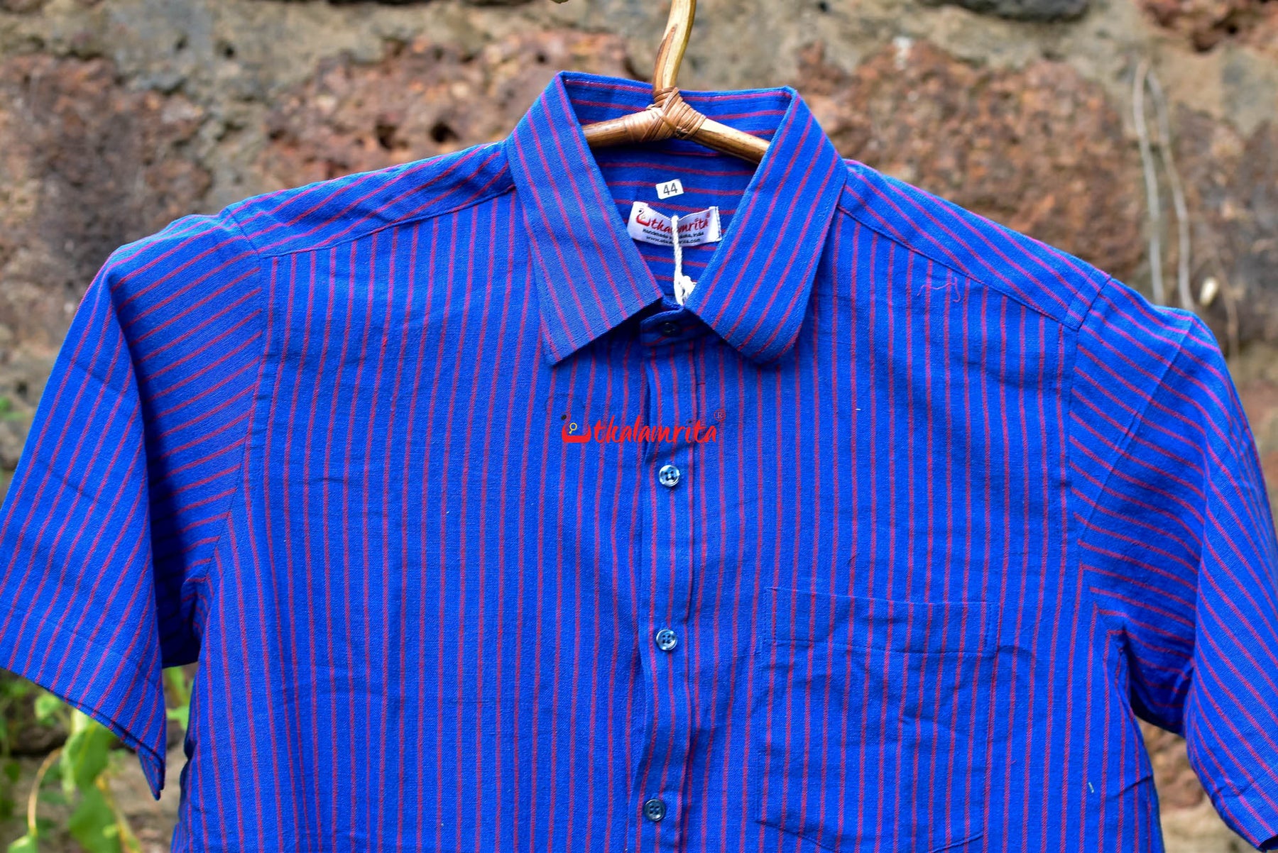 Indigo With Red Stripes Kotpad (Half Shirt)