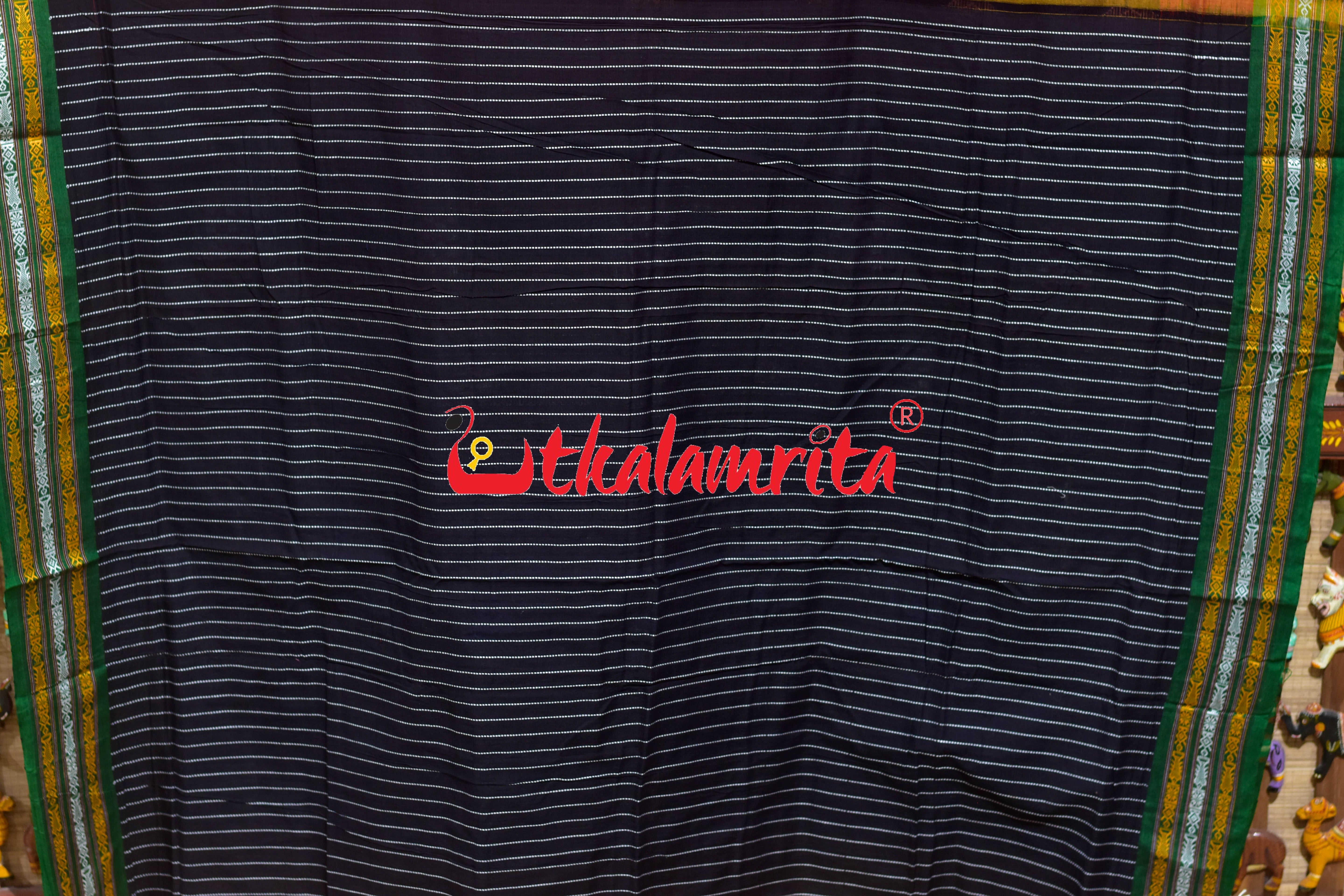 Rust Buta Phula Anchal Dhalapathar Cotton Saree