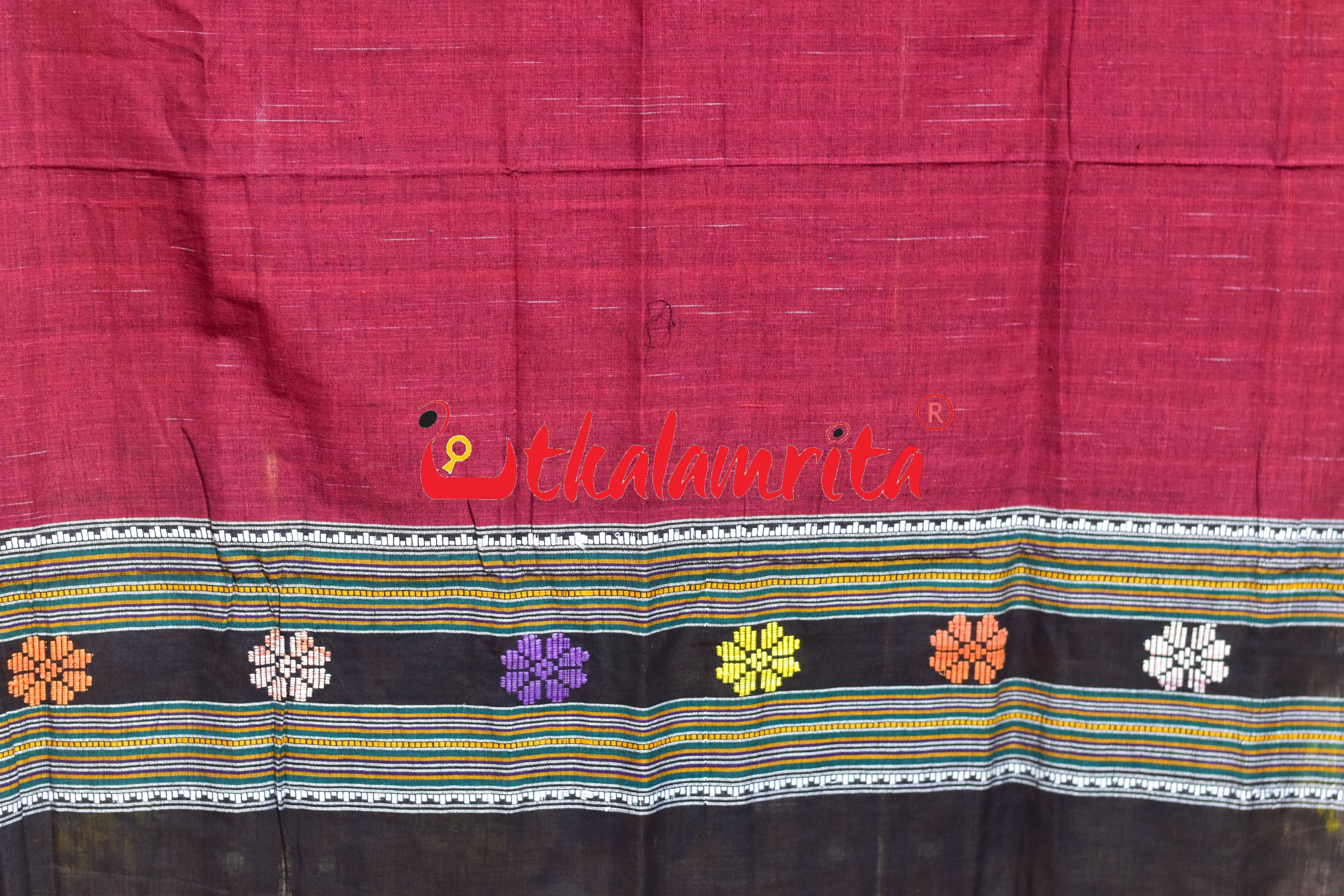Maroon Dhalapathar Cotton (Dupatta)