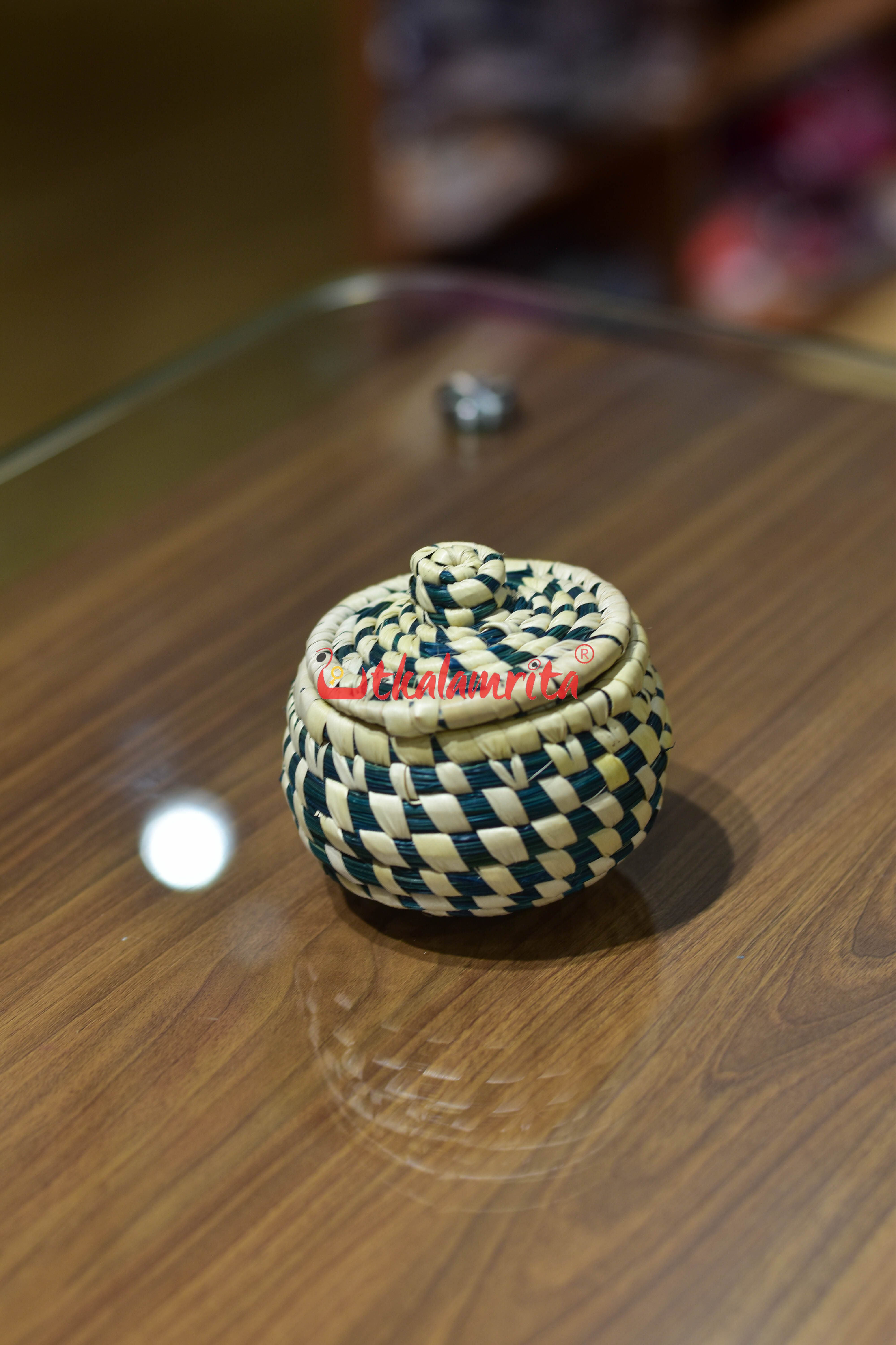Sabai Grass Teal Jewellery Box