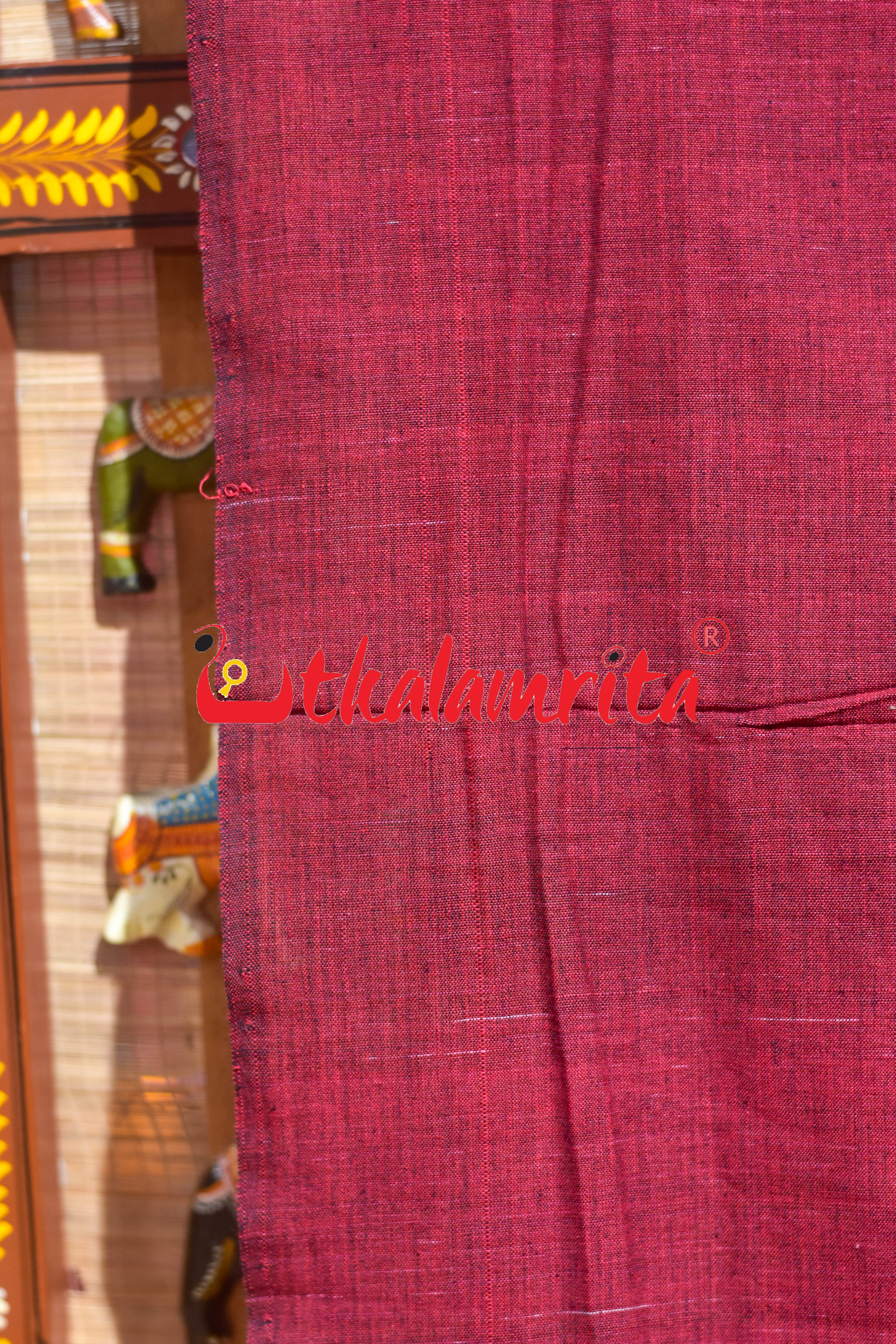 Maroon Dhalapathar Cotton (Dupatta)