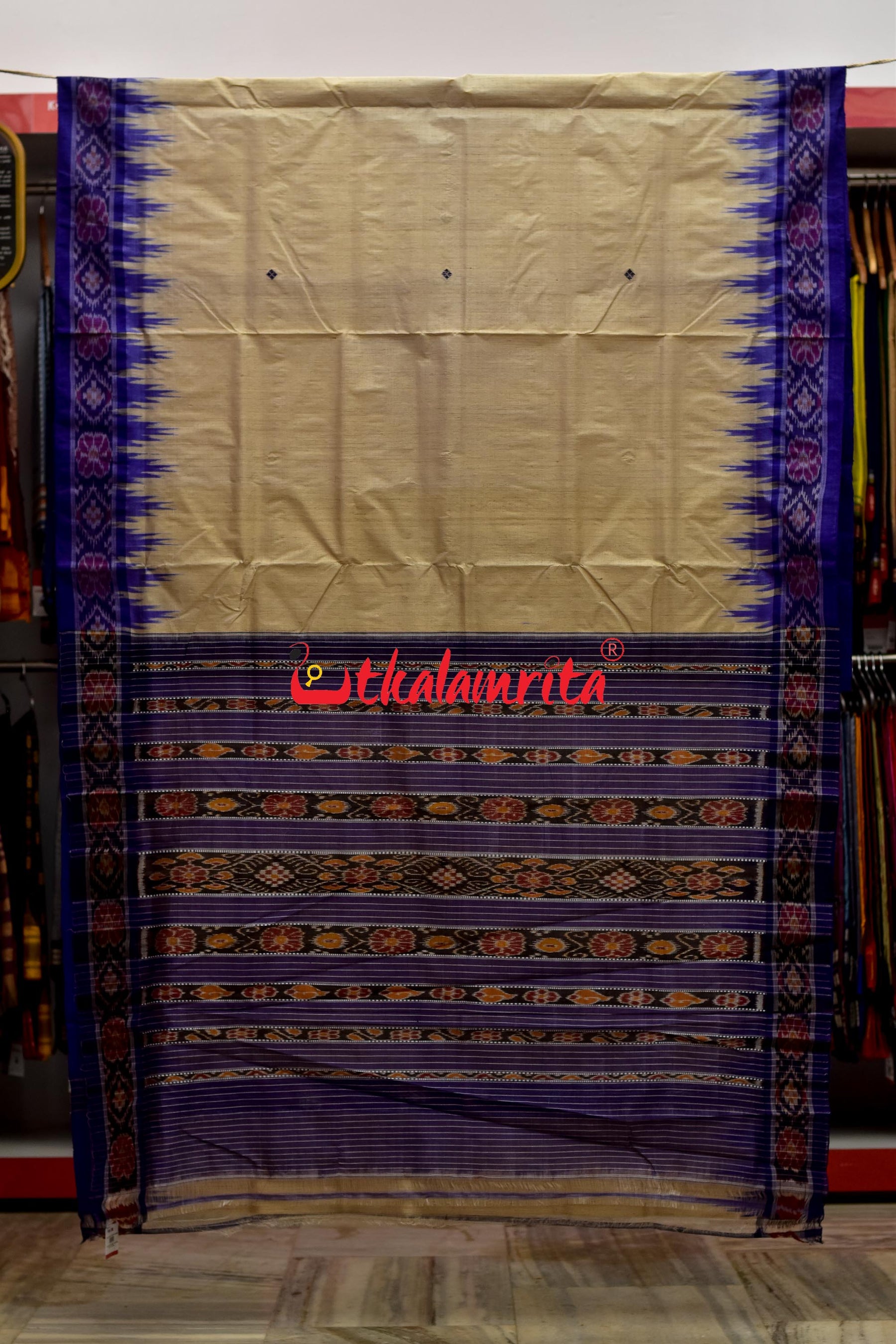 Plain Purple Border Gopalpur Tussar Saree