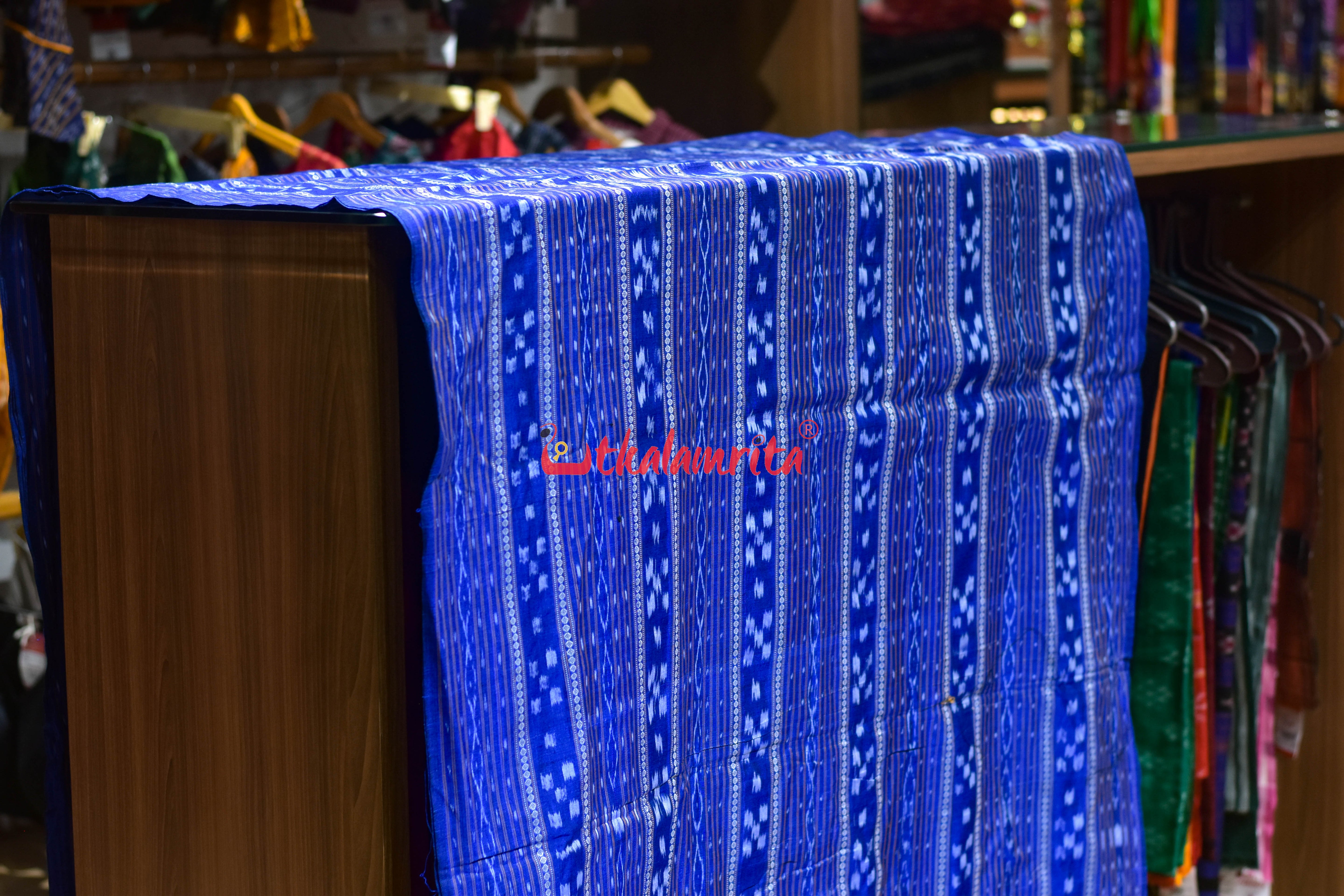 Cobalt Blue Pasapali Ikat Cotton (Fabric)