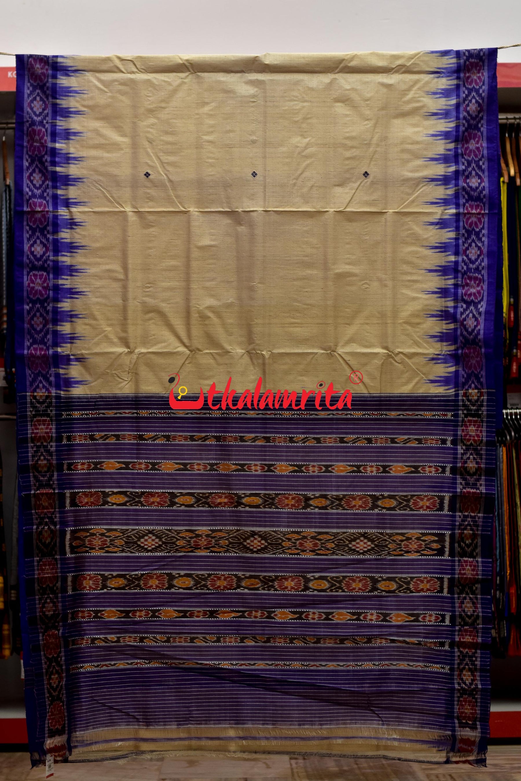 Plain Purple Border Gopalpur Tussar Saree