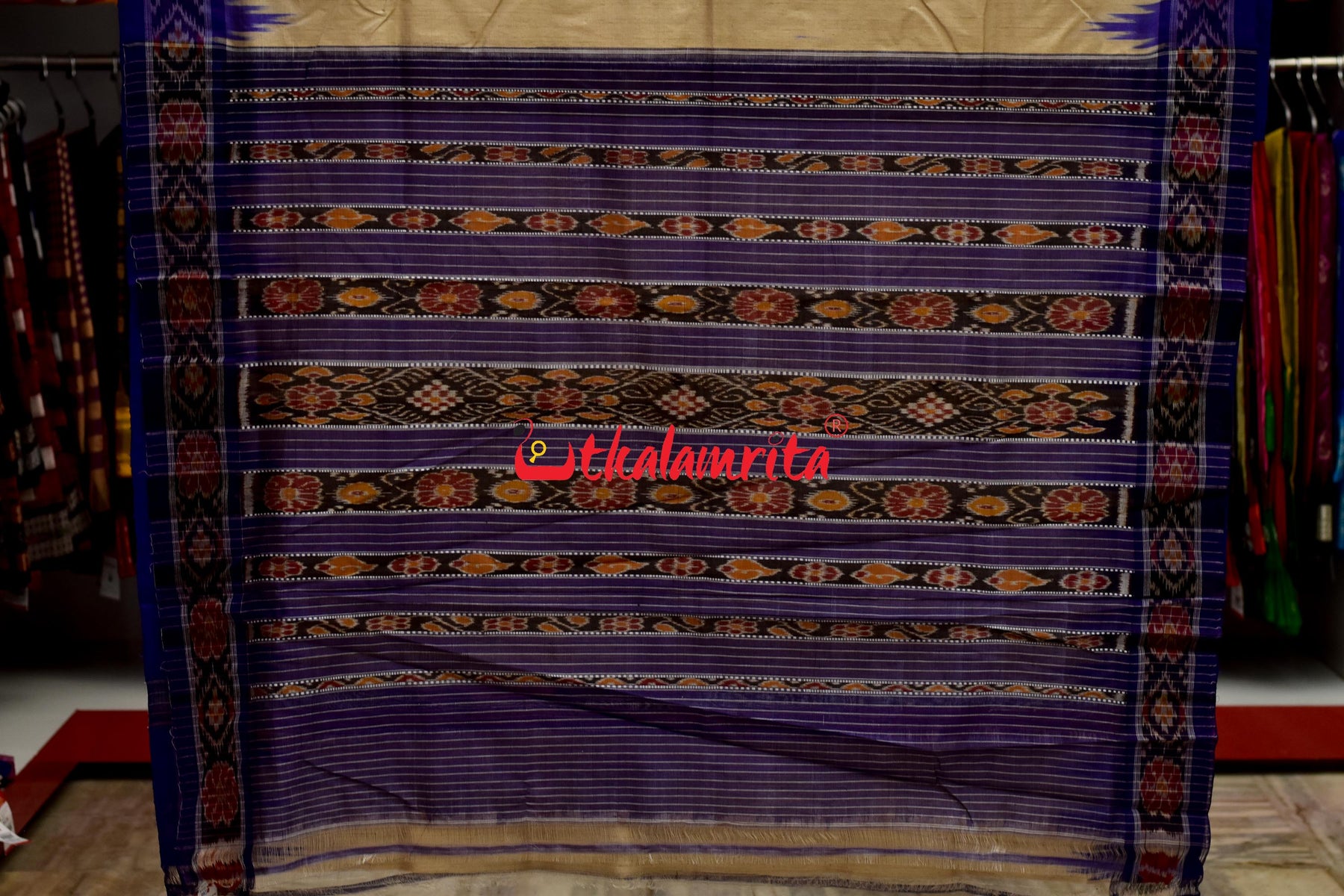 Plain Purple Border Gopalpur Tussar Saree