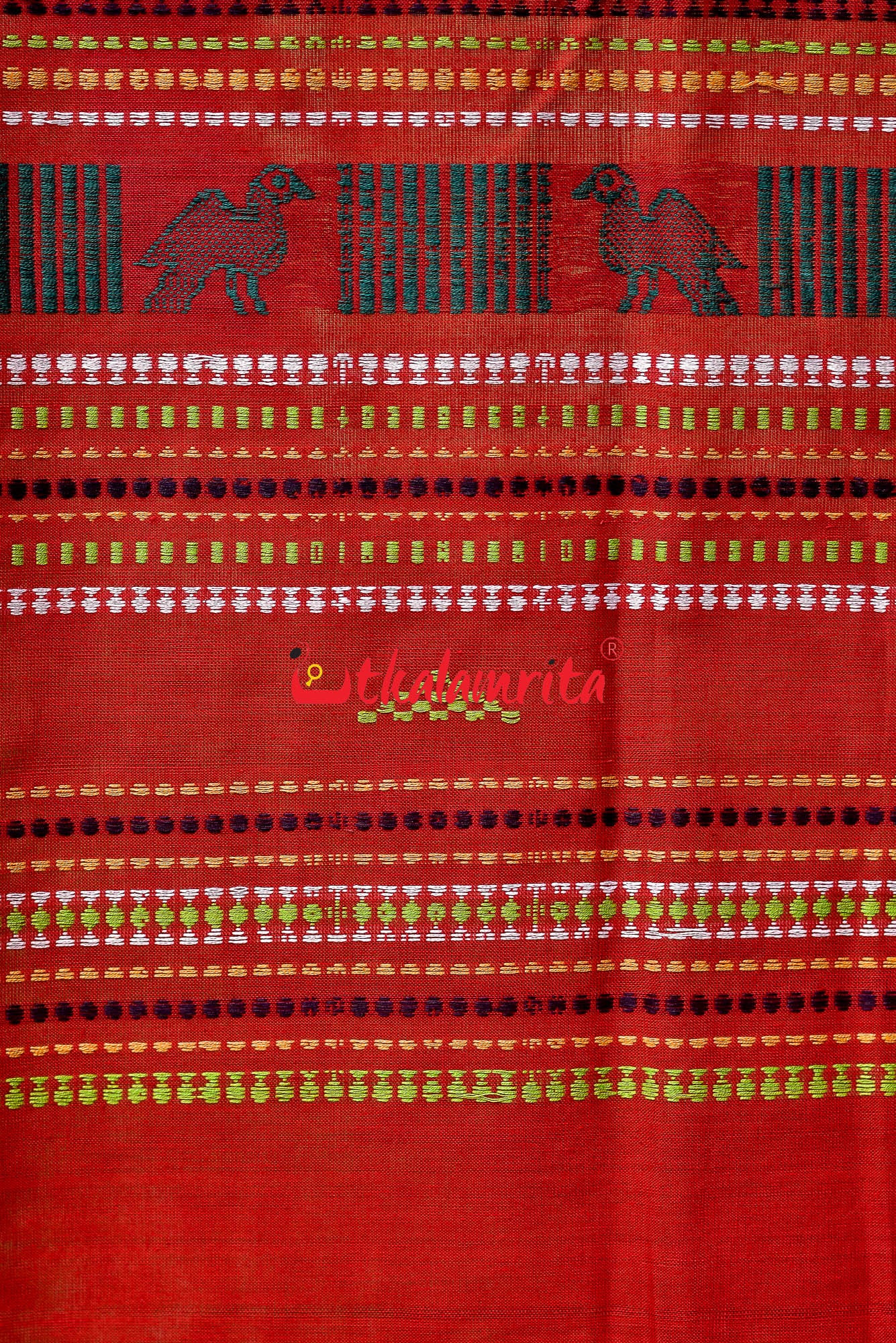 Soft Yellow Red Purple Bomkai Cotton Saree