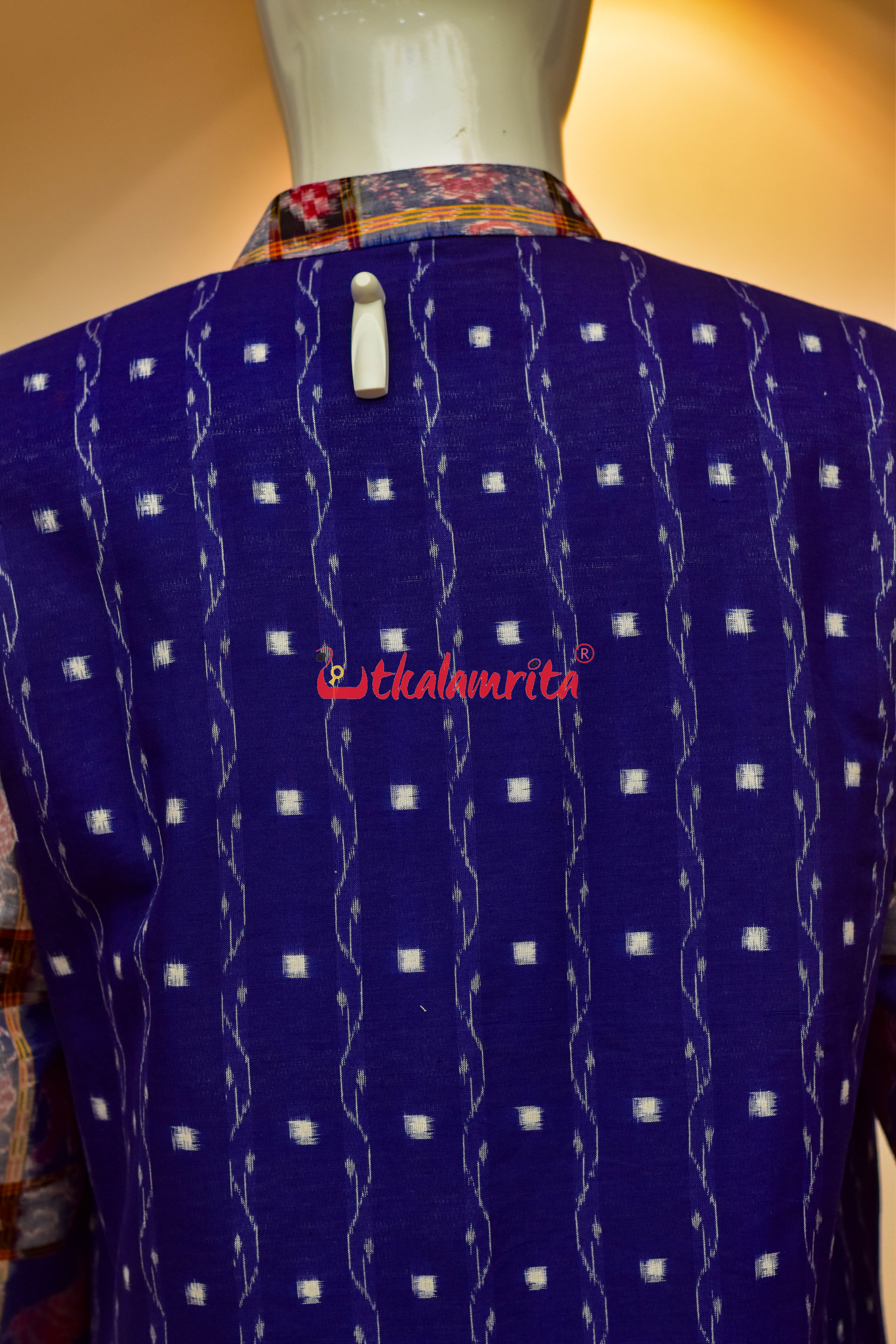 Blue Lahari Tipa with Elephants Design (Men's Sherwani)