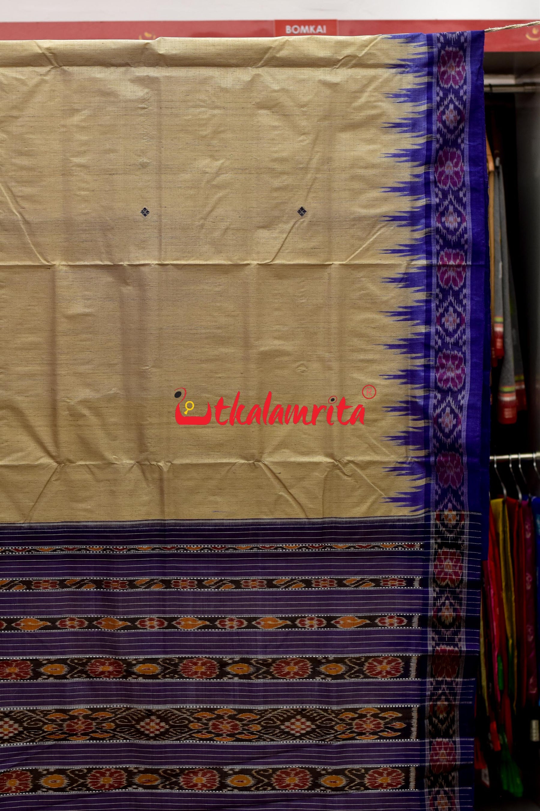Plain Purple Border Gopalpur Tussar Saree