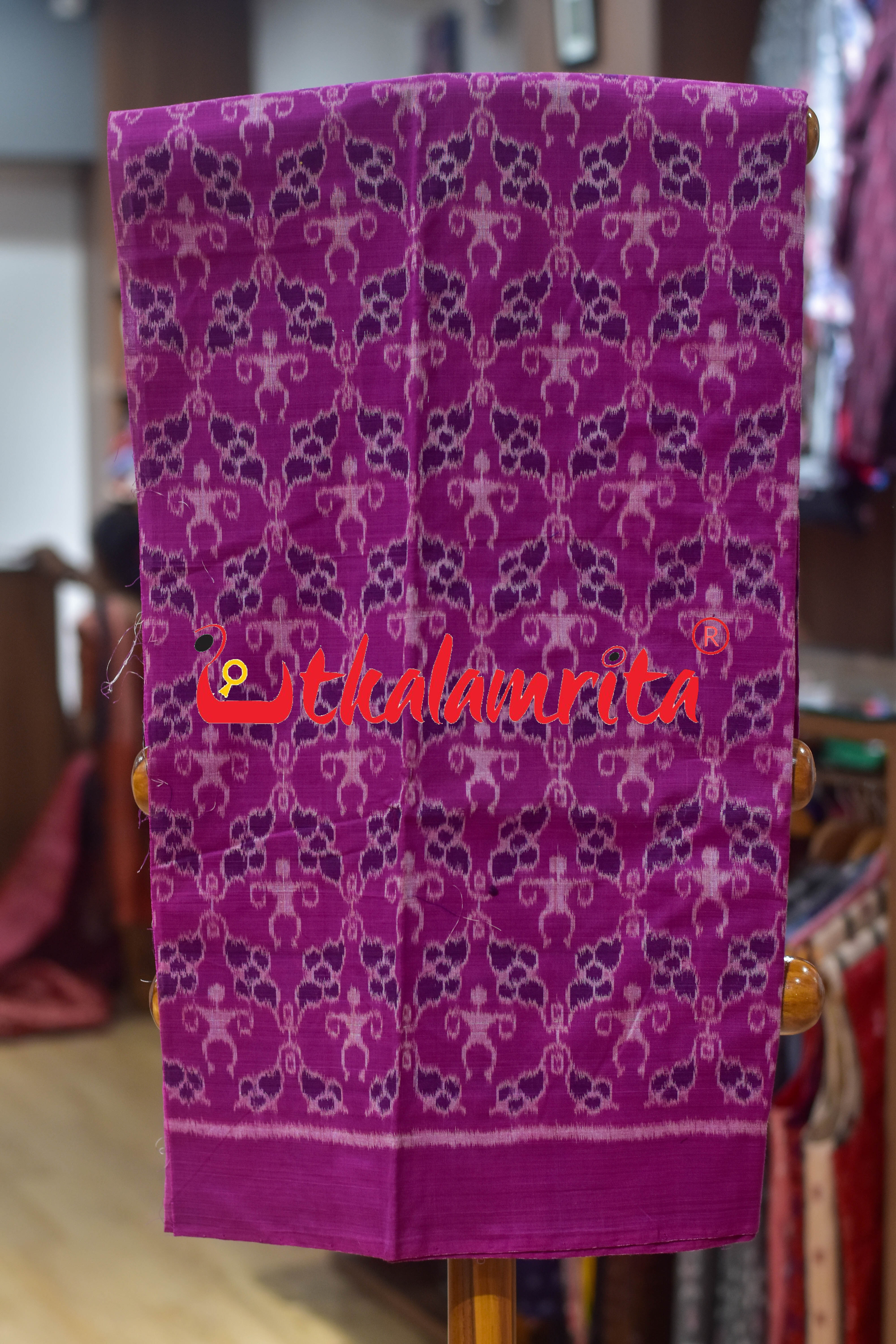 Purple Black Cut Tribals Sambalpuri Cotton Dress Set