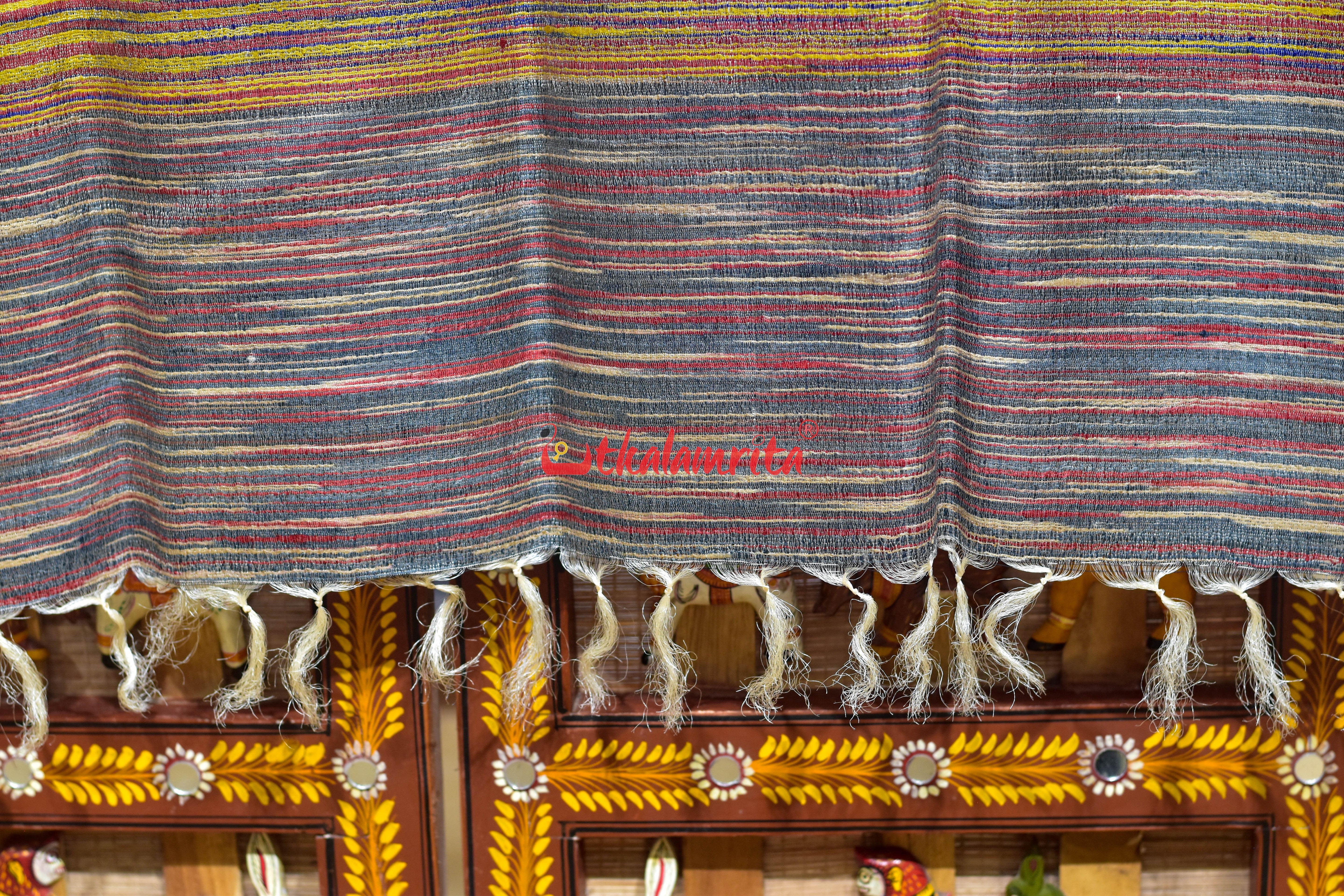 Pink Yellow Gicha Tussar Silk (Dupatta)