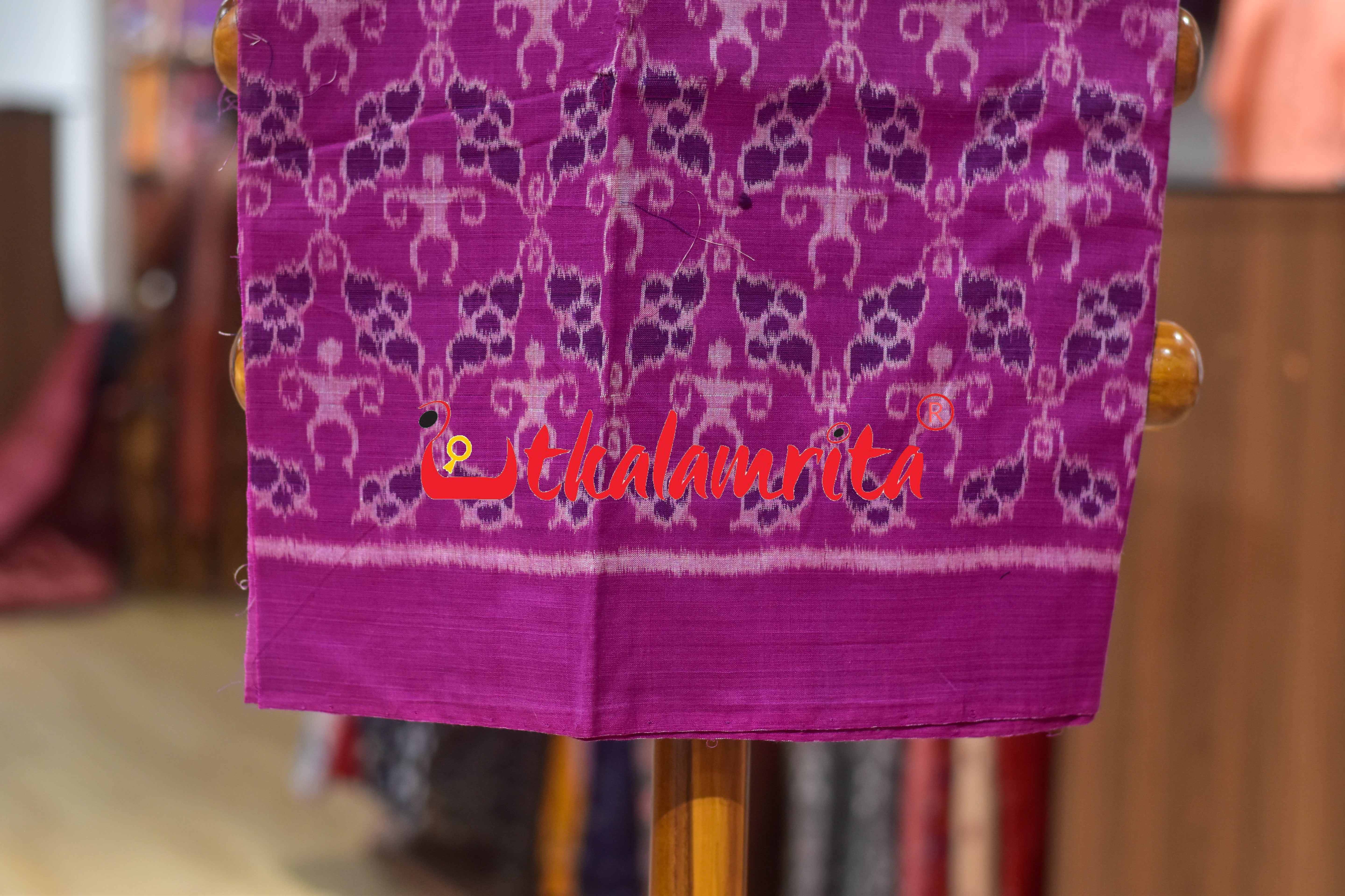 Purple Black Cut Tribals Sambalpuri Cotton Dress Set
