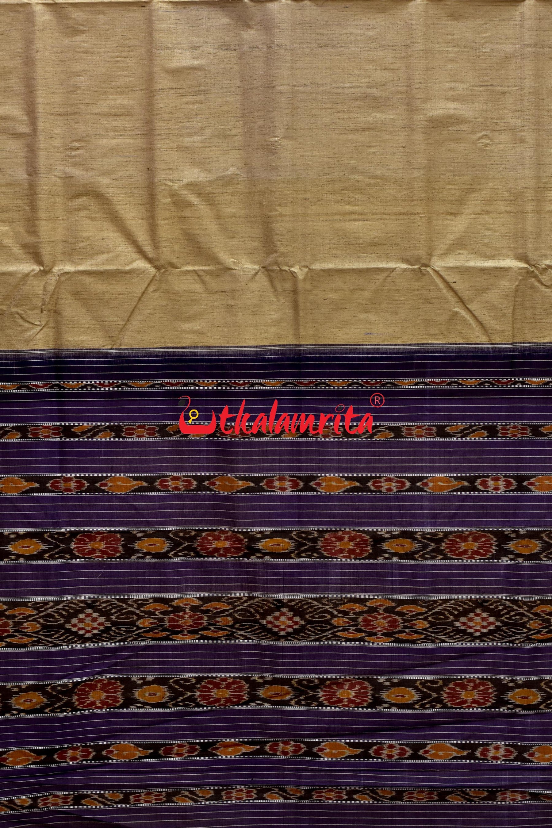 Plain Purple Border Gopalpur Tussar Saree