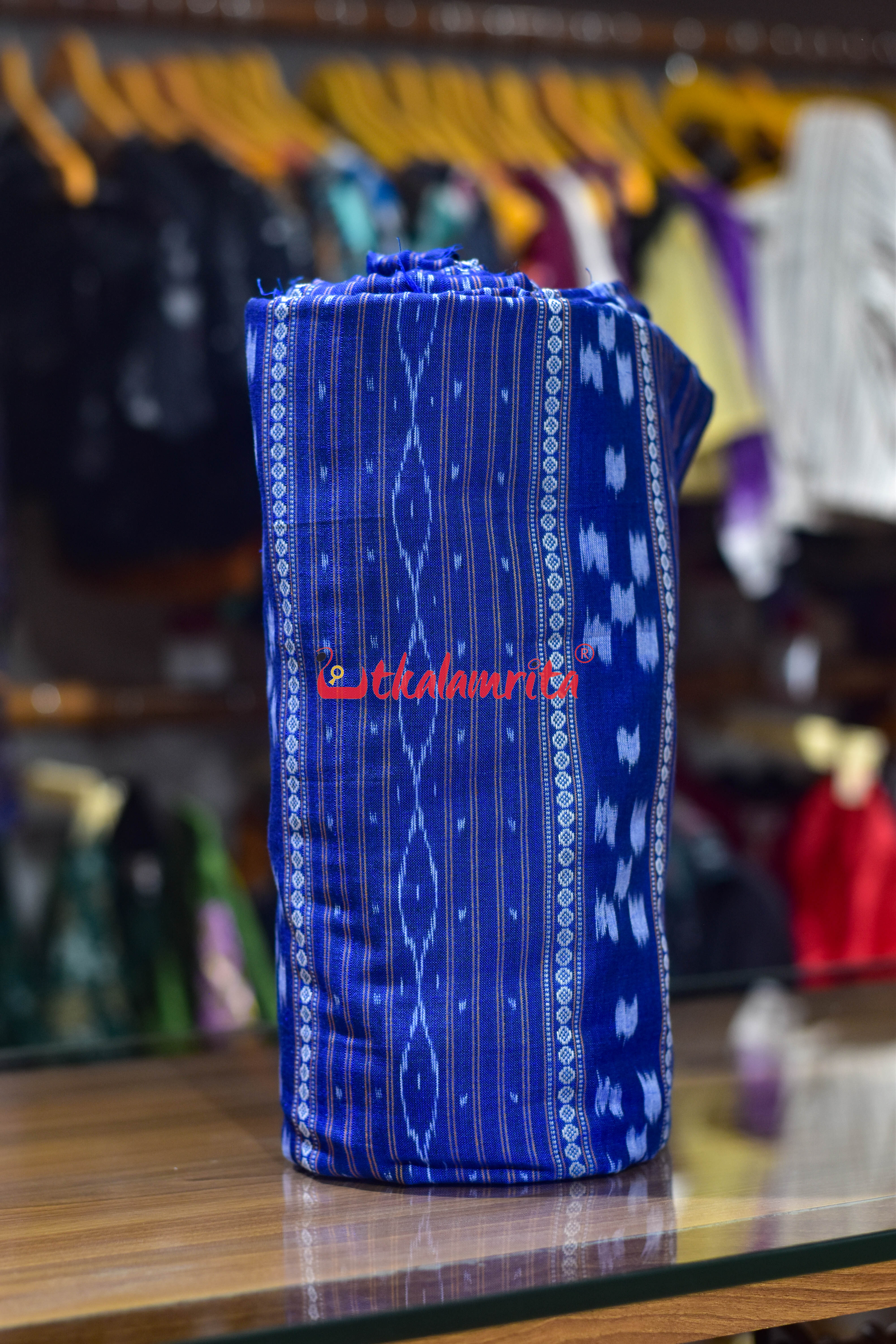Cobalt Blue Pasapali Ikat Cotton (Fabric)