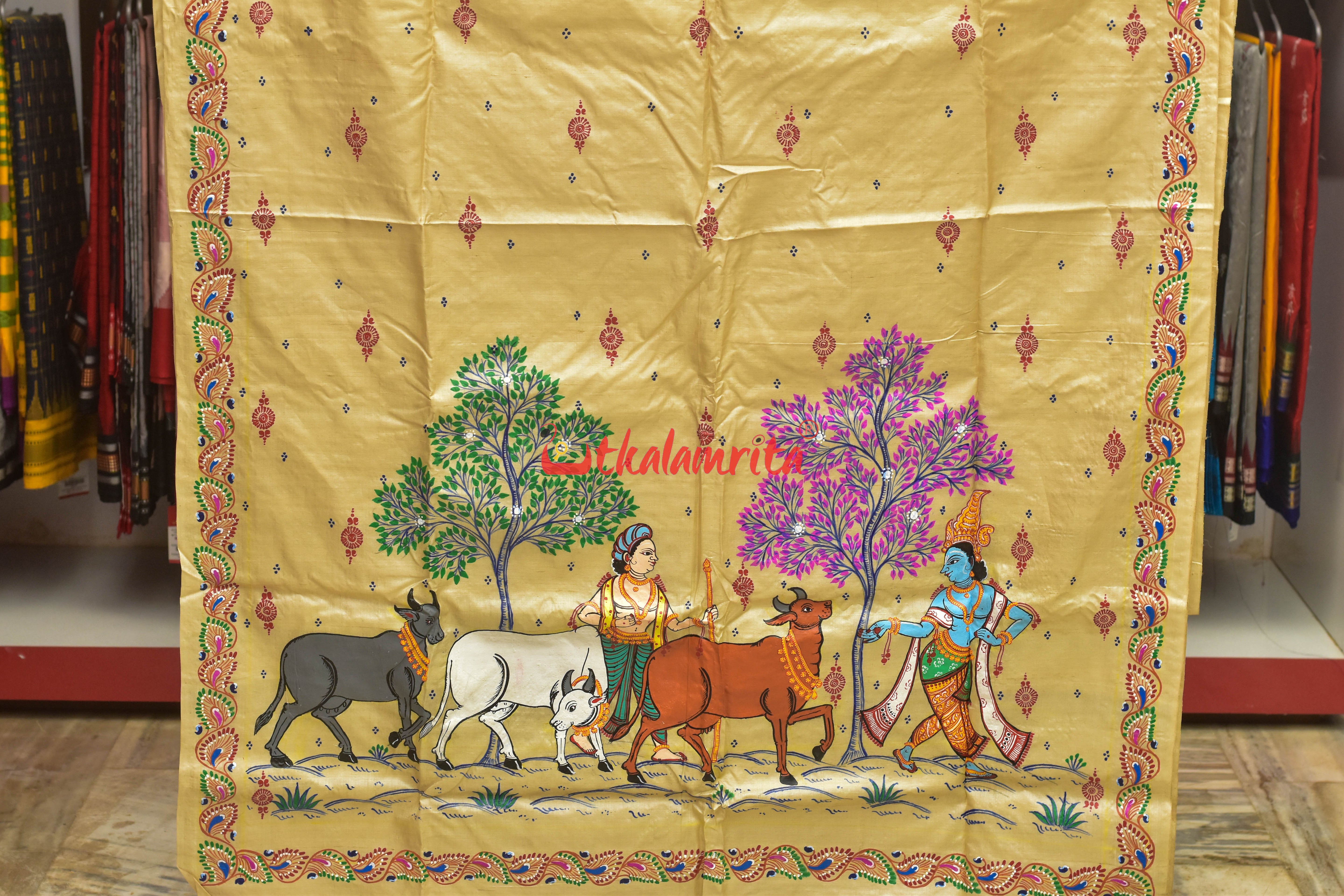 Gosta Bahuda Pattachitra Tussar Silk Saree