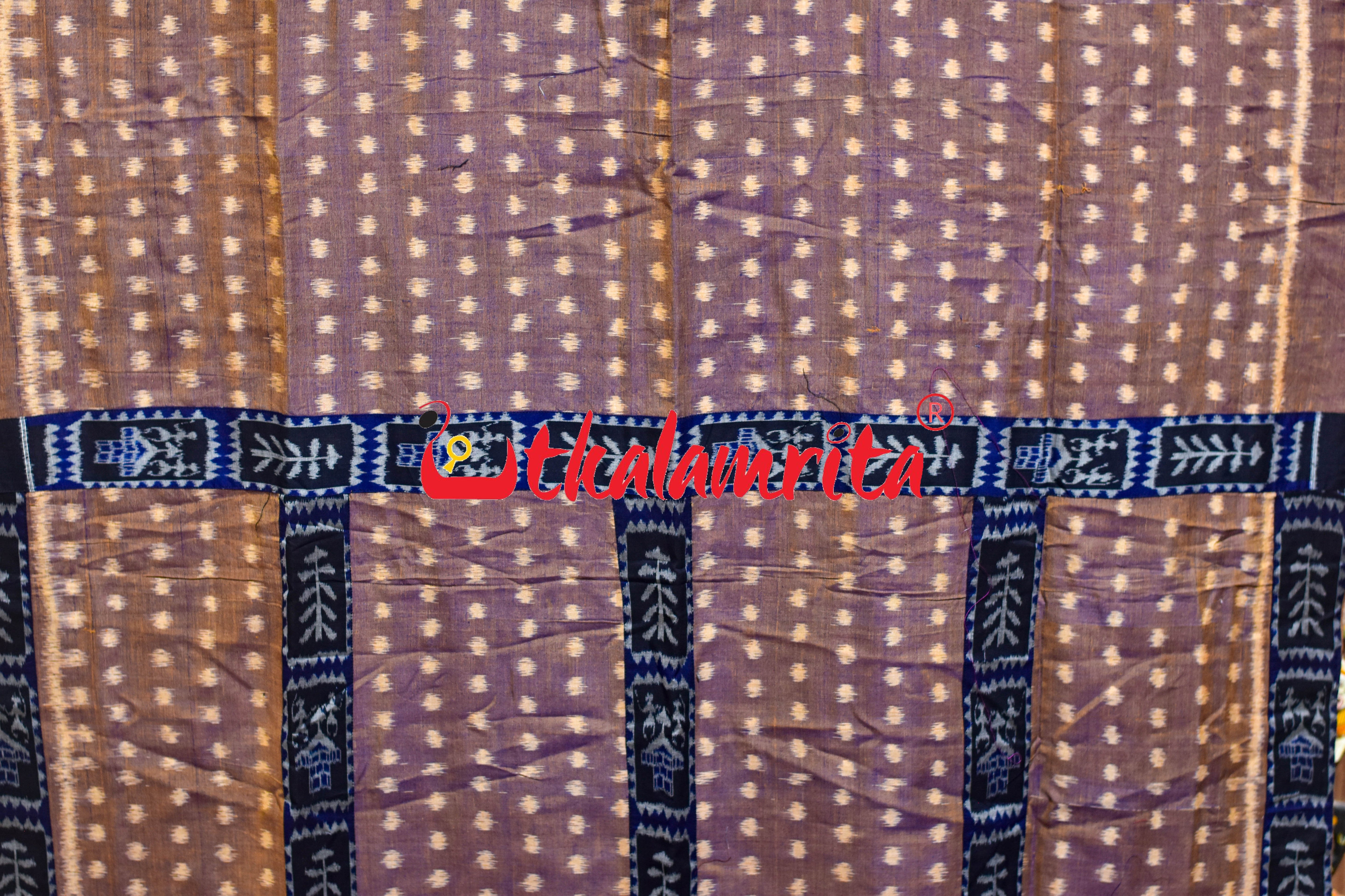 Golden Double Shade Buti Tribal Jharaka Designer Ikat Saree
