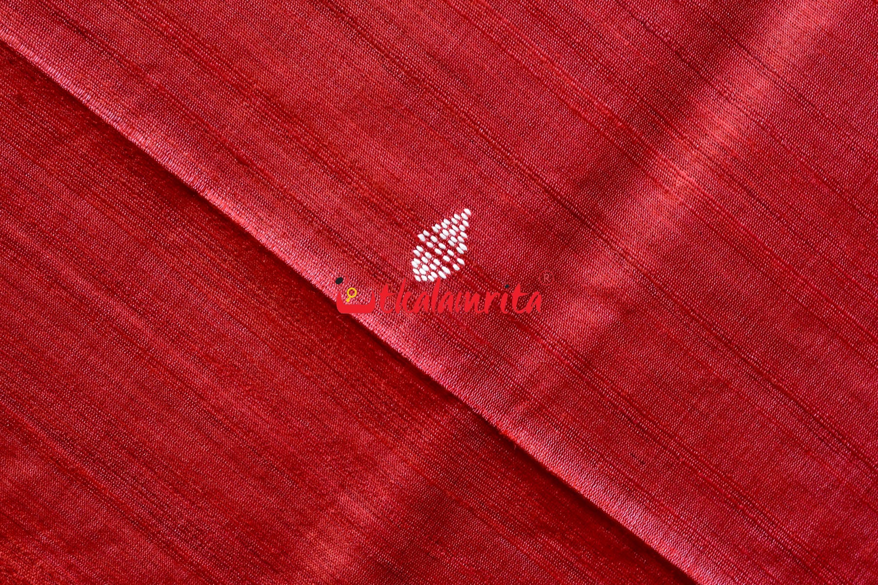 Red Black Fine With Hearts Tussar Saree