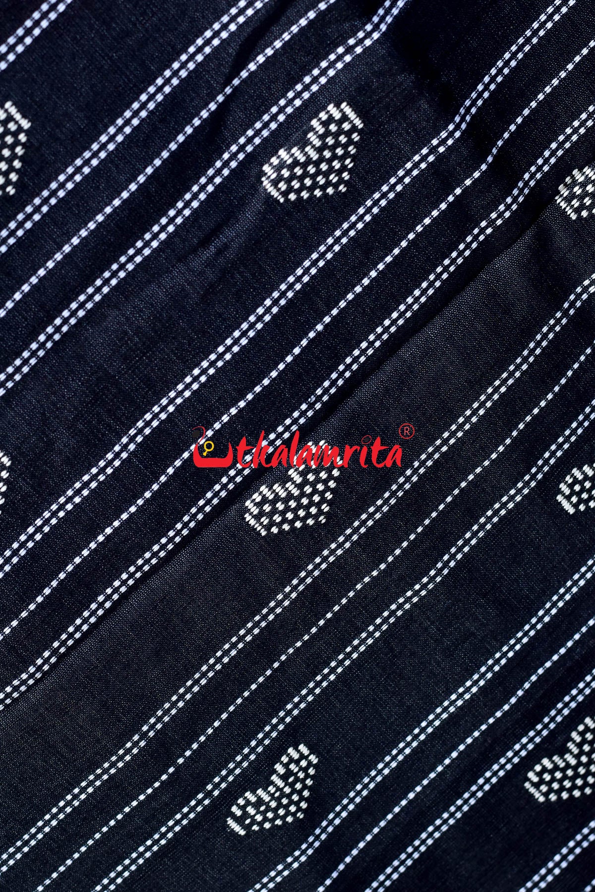 Red Black Fine With Hearts Tussar Saree
