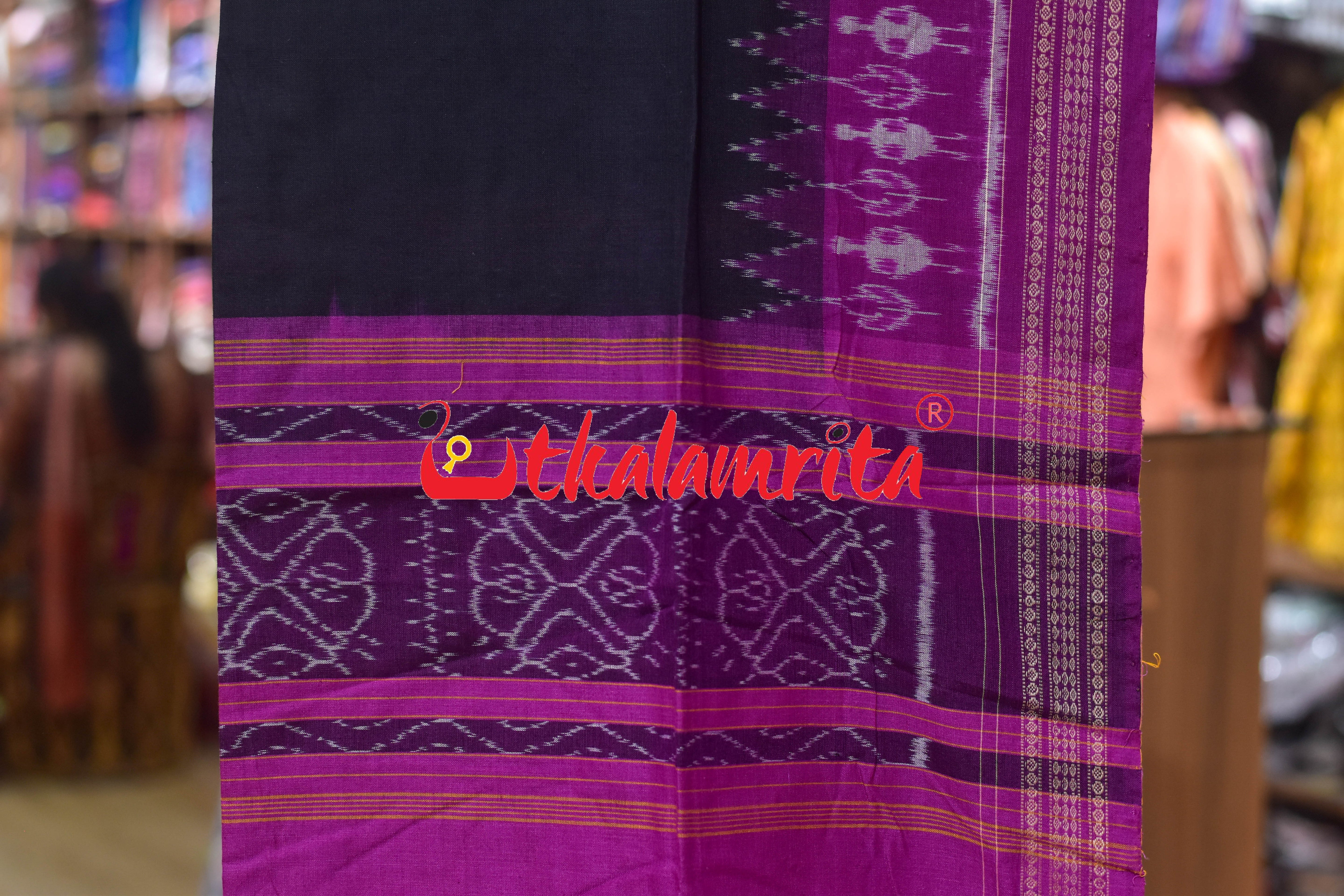Purple Black Cut Tribals Sambalpuri Cotton Dress Set