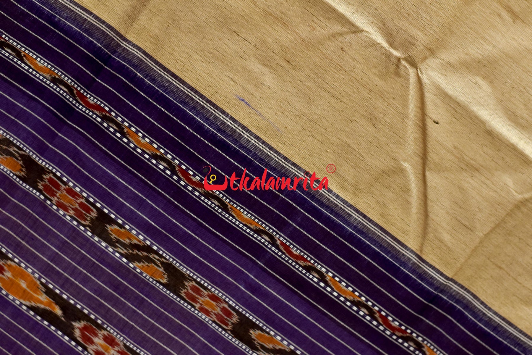Plain Purple Border Gopalpur Tussar Saree