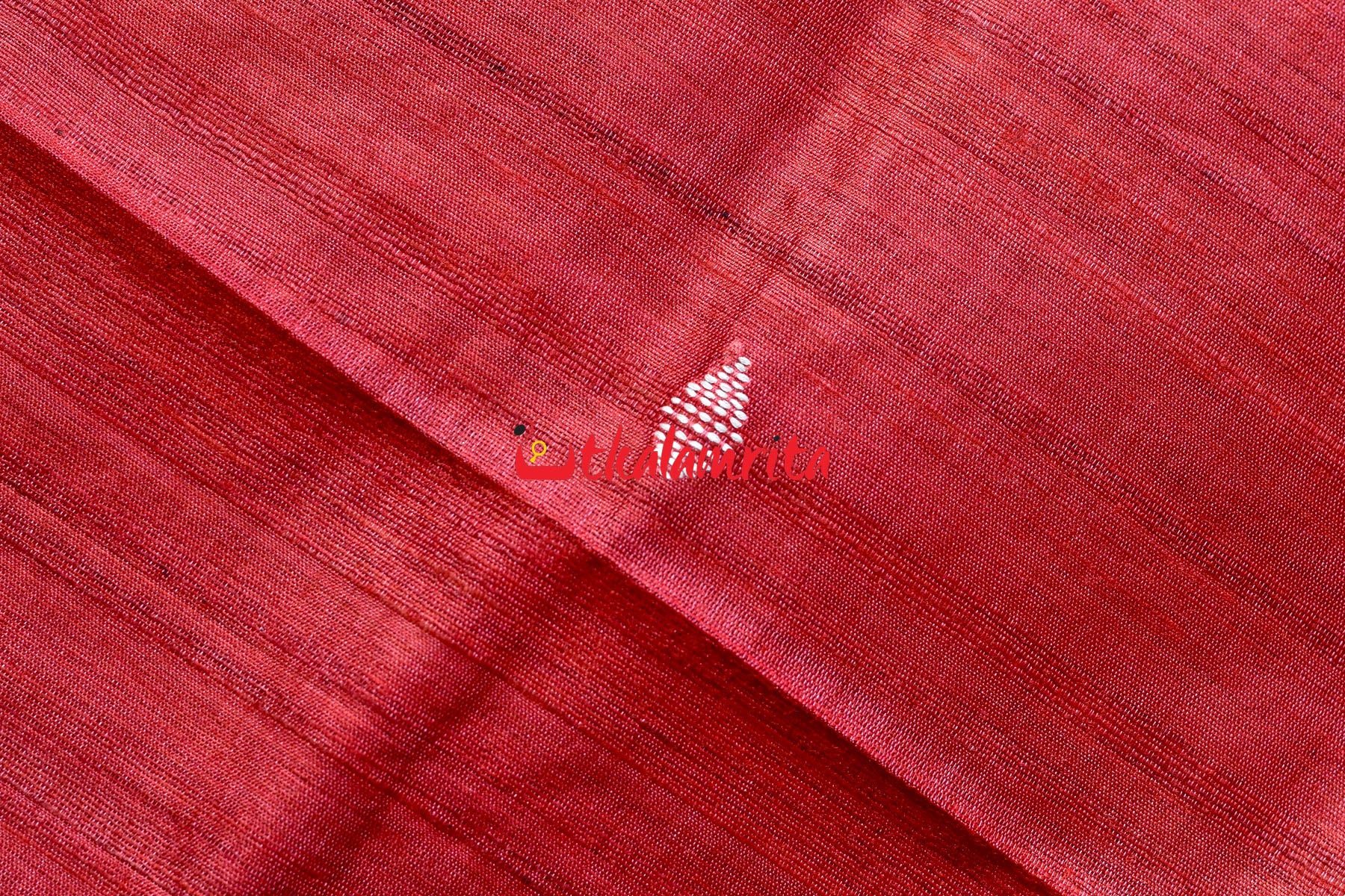 Red Black Fine With Hearts Tussar Saree