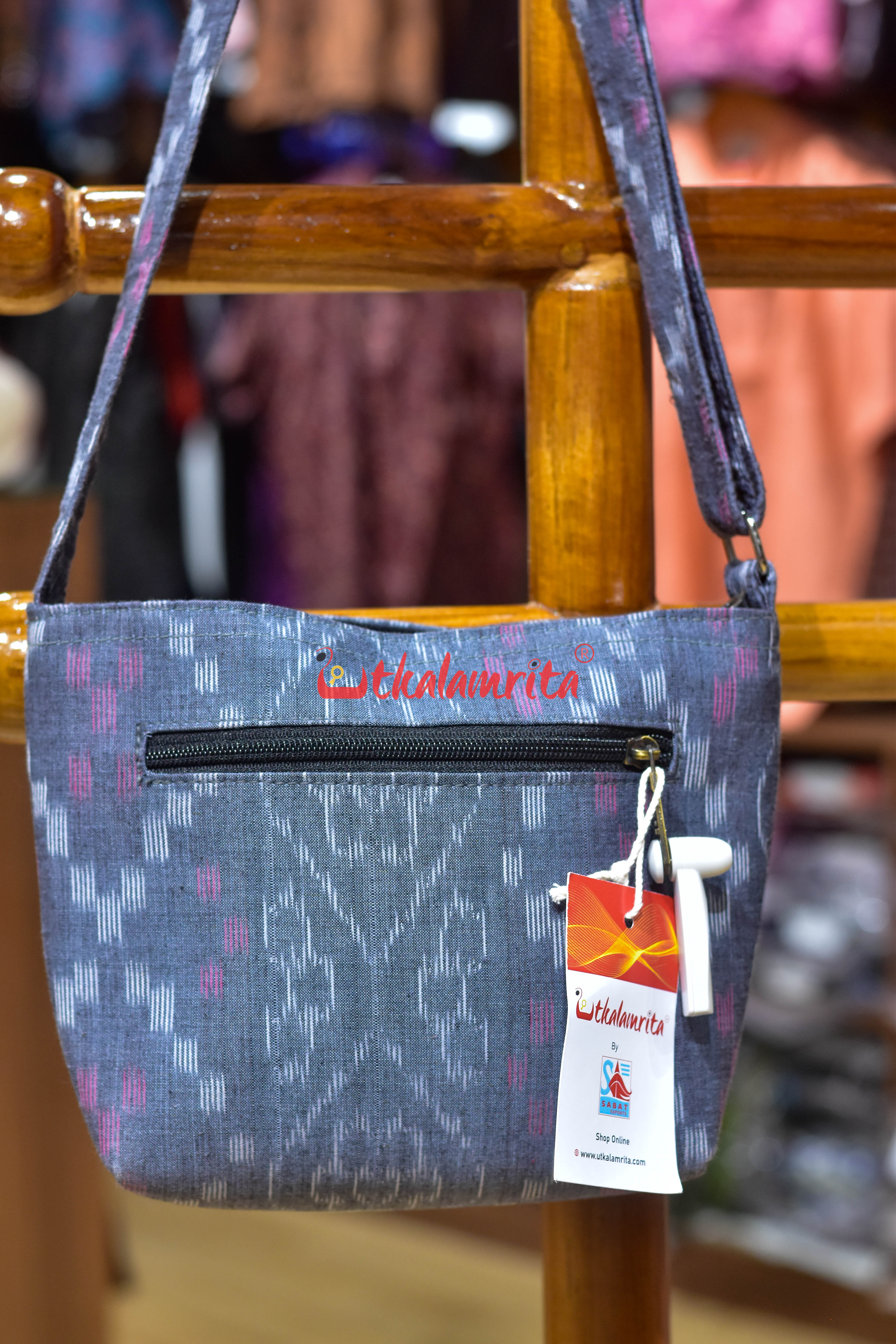 Grey Tetris Small Sling Bag