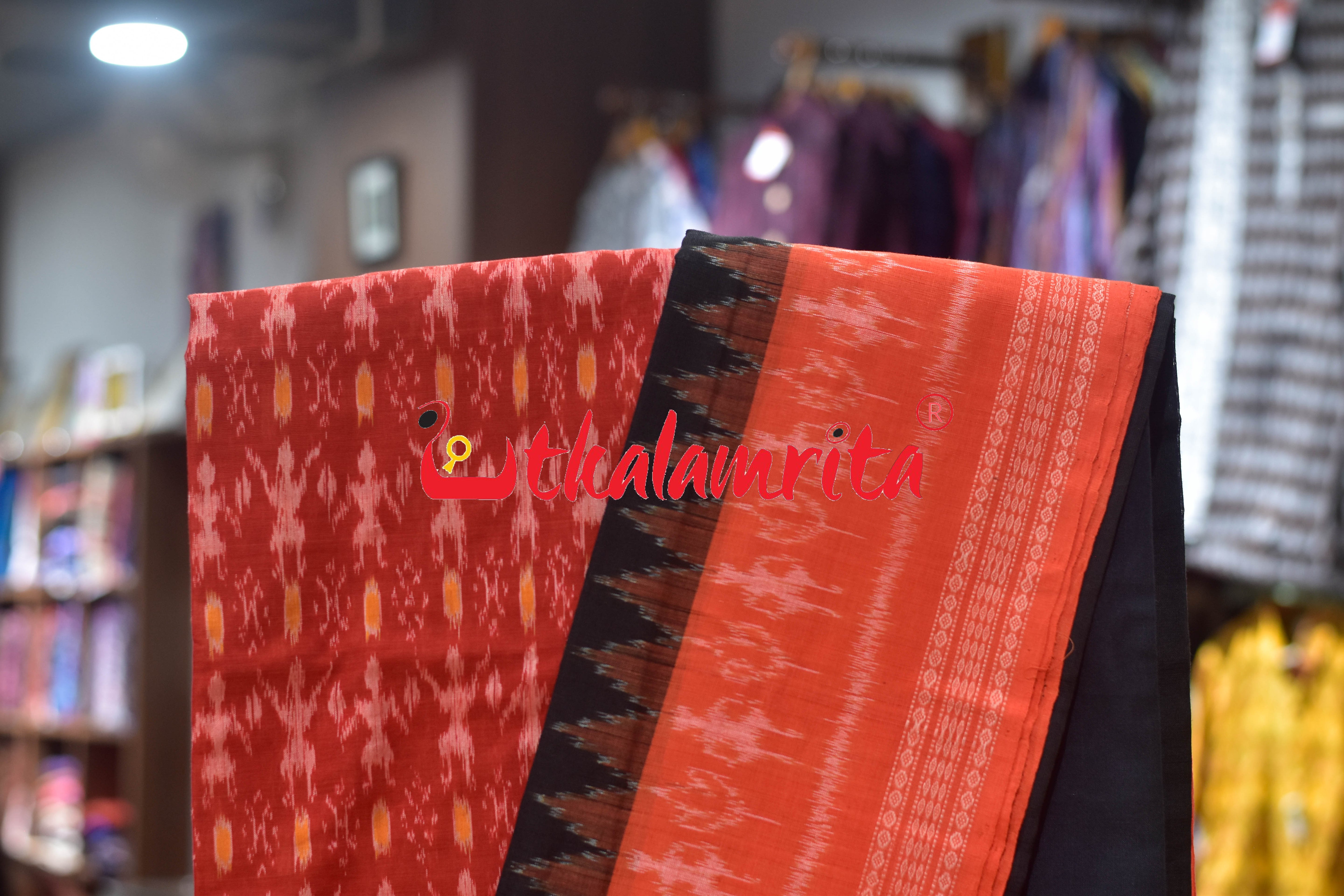 Orange Black Jodi Tribals Cotton Dress Set