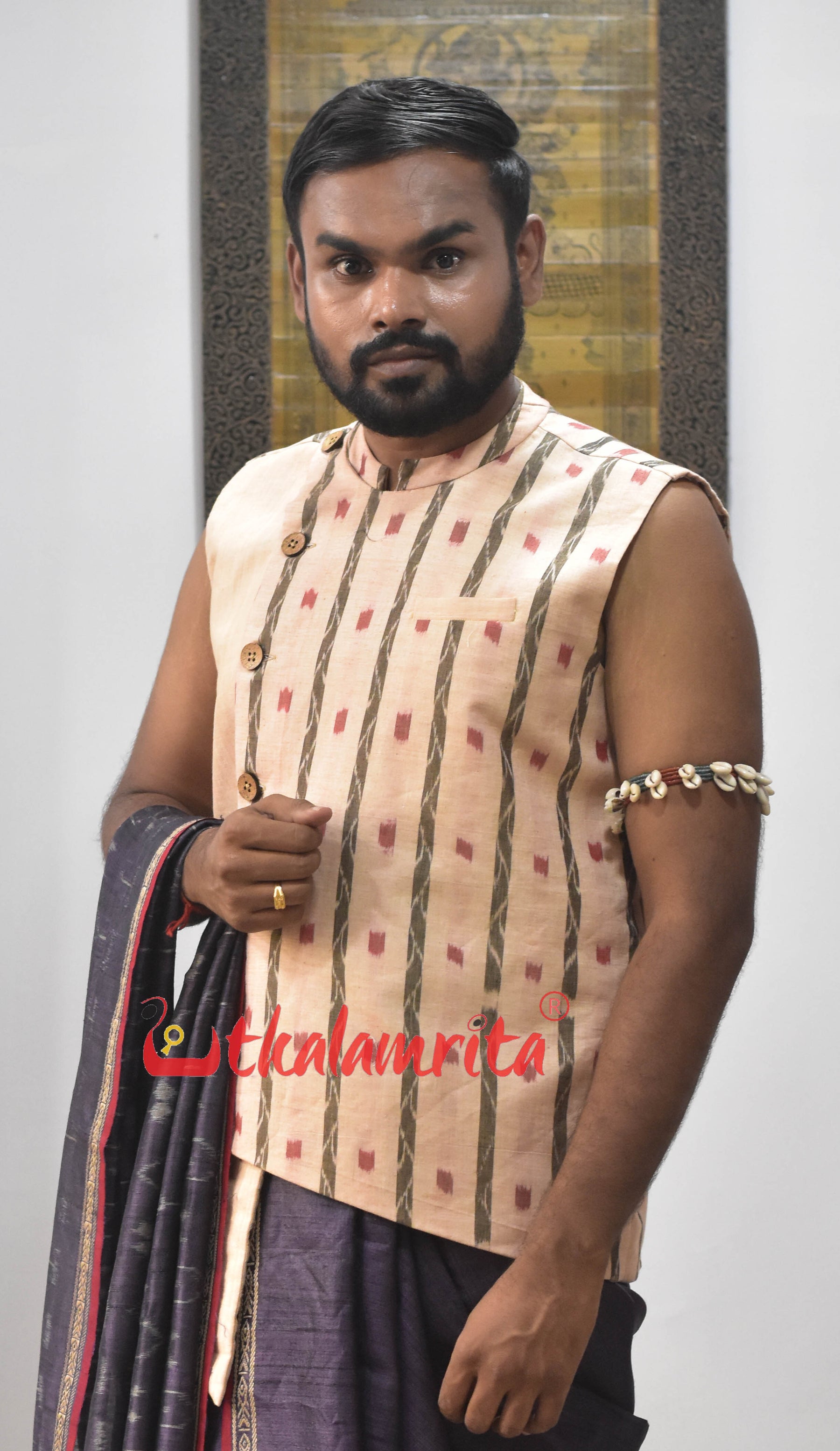 Matha Red Dots Lata Asymmetric (Men's Jacket)