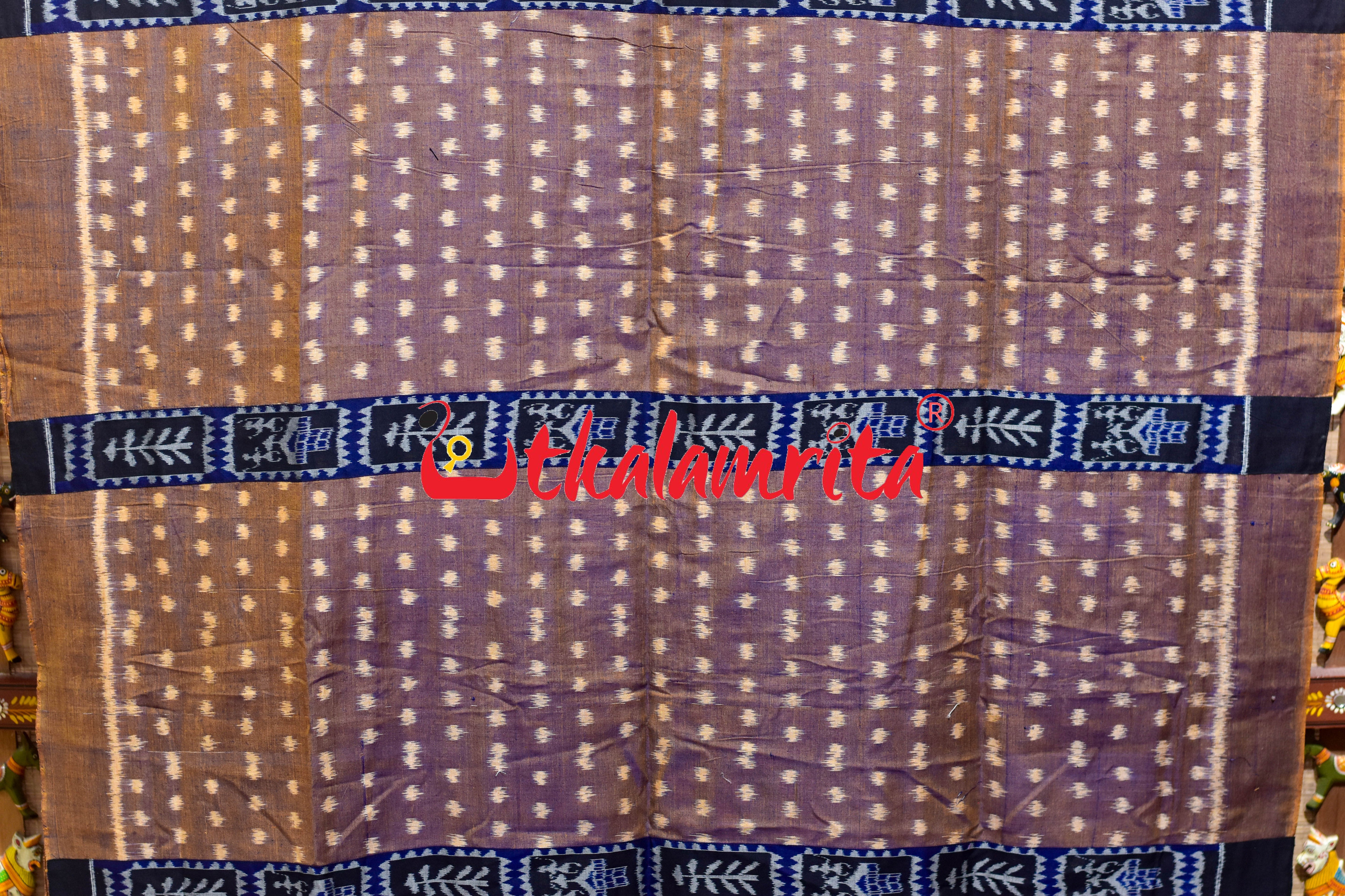 Golden Double Shade Buti Tribal Jharaka Designer Ikat Saree