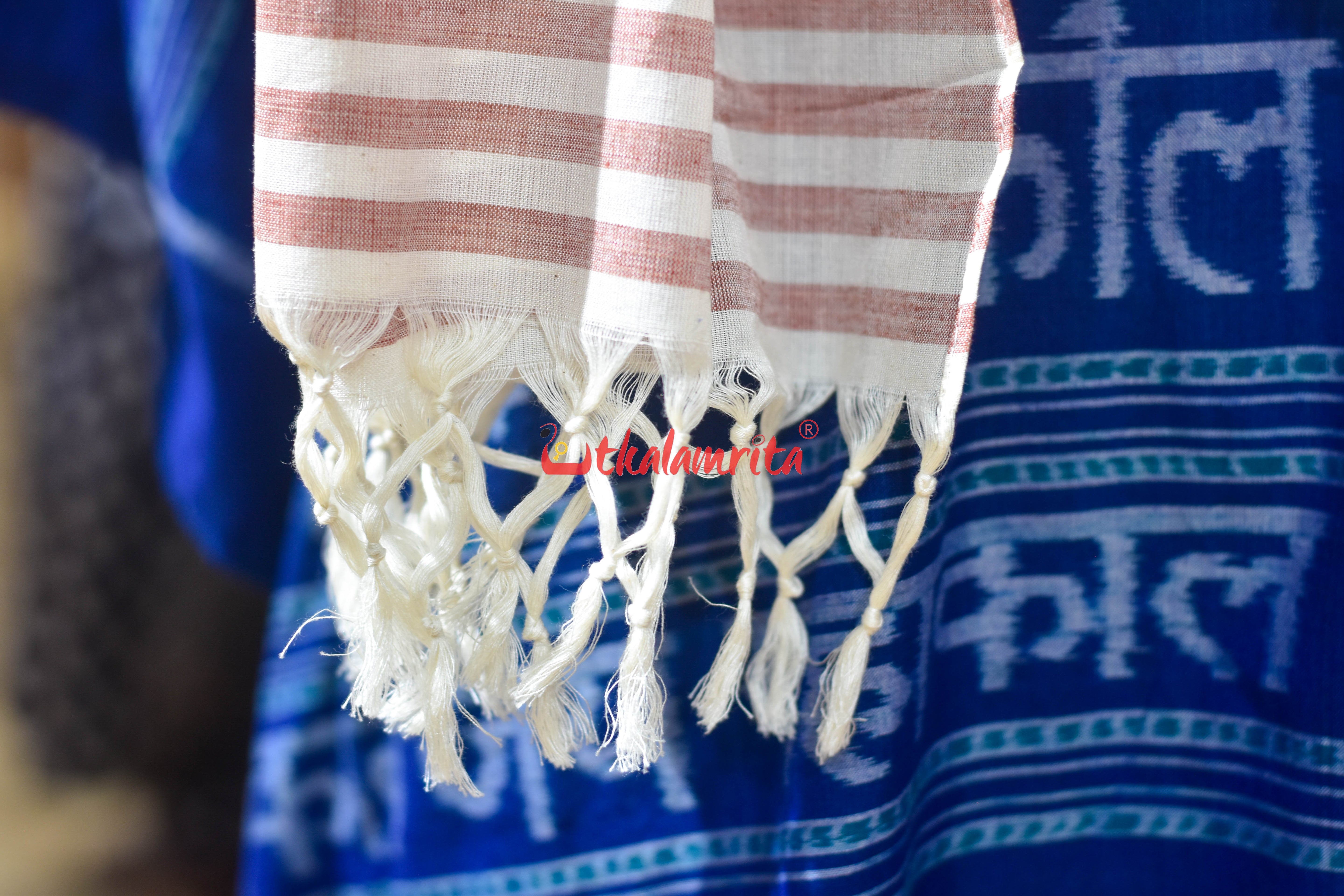 Peach Gol Thikiri Ikat Cotton (Stole)