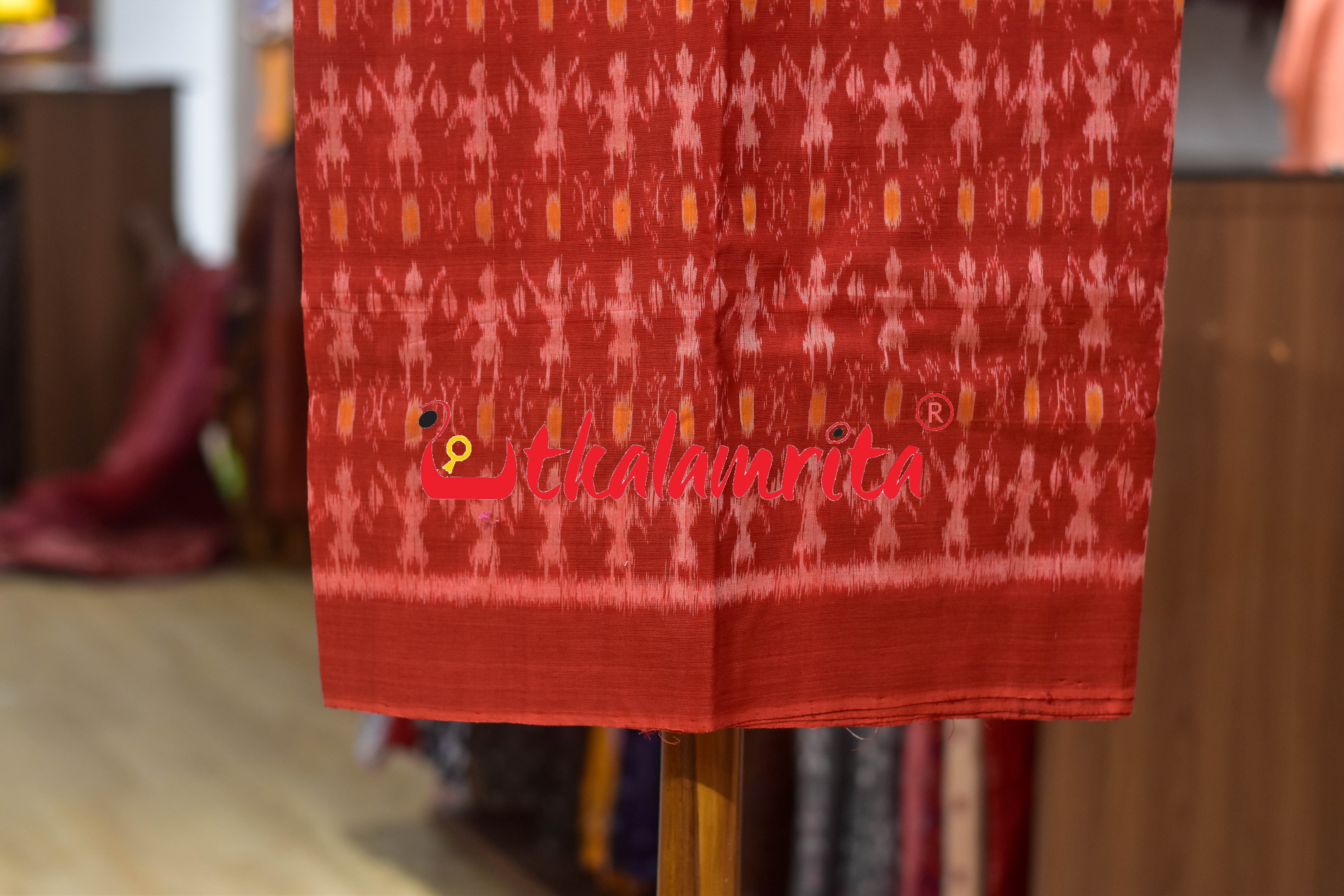 Orange Black Jodi Tribals Cotton Dress Set