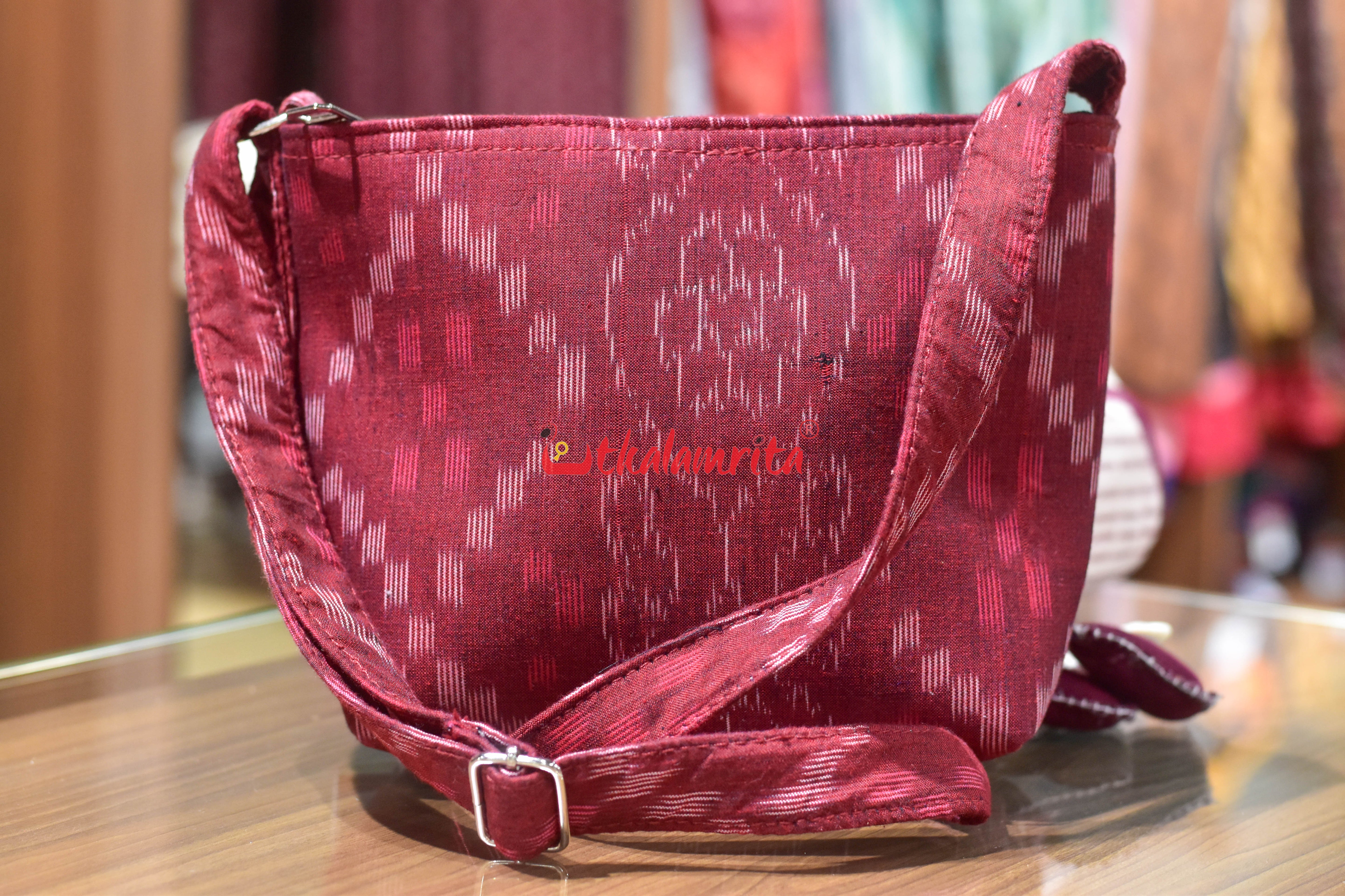 Maroon Tetris Small Sling Bag