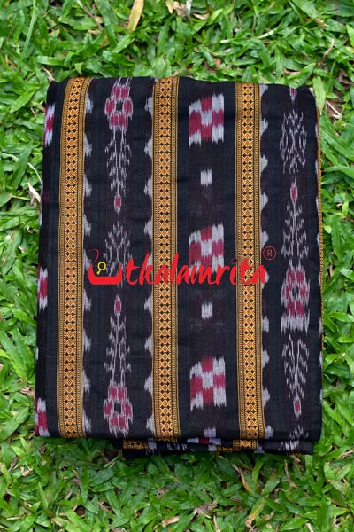 Black Pasapali With Flower Ikat (Fabric)