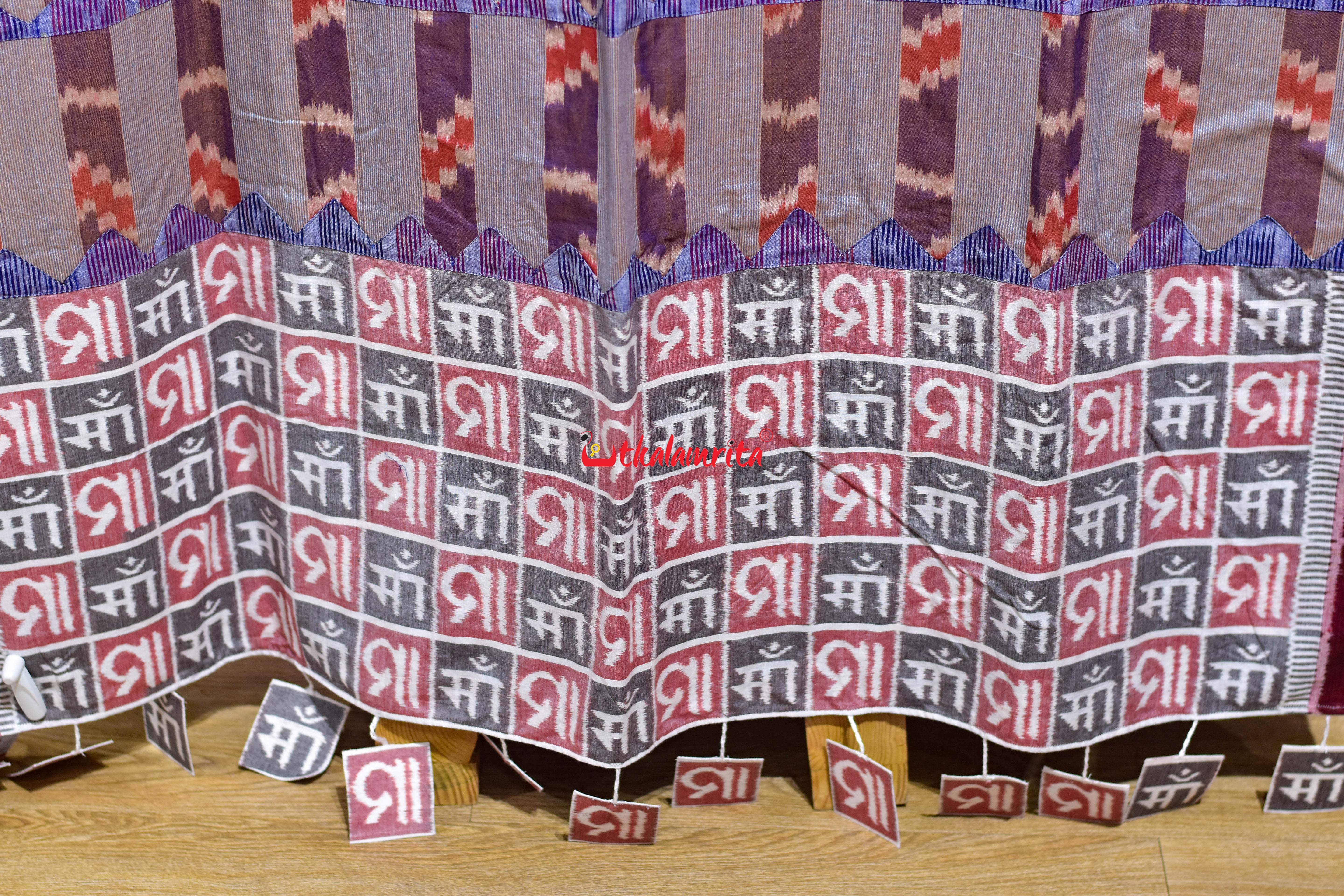 Dual Shade Purple Golden Grey Red Maa Anchal Designer Cotton Saree