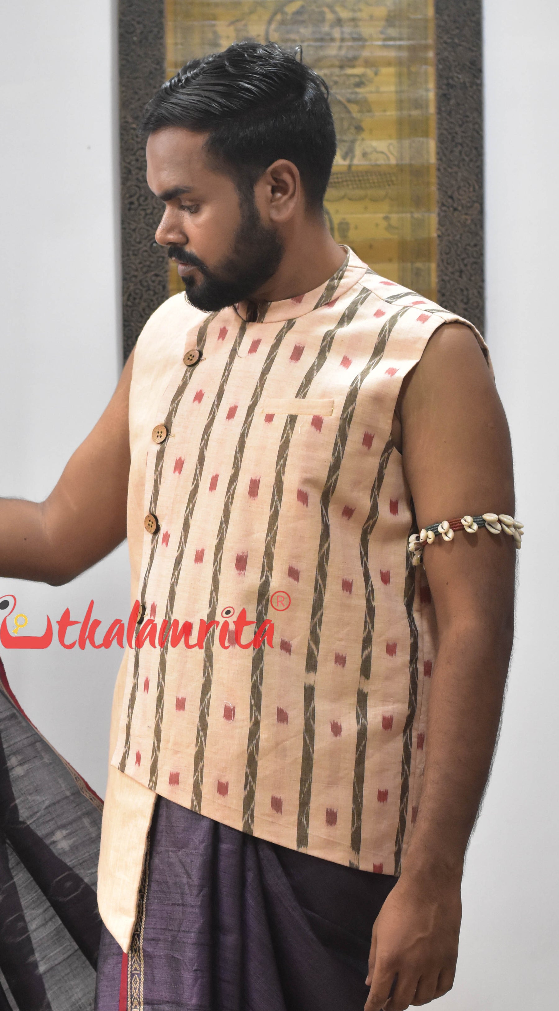 Matha Red Dots Lata Asymmetric (Men's Jacket)