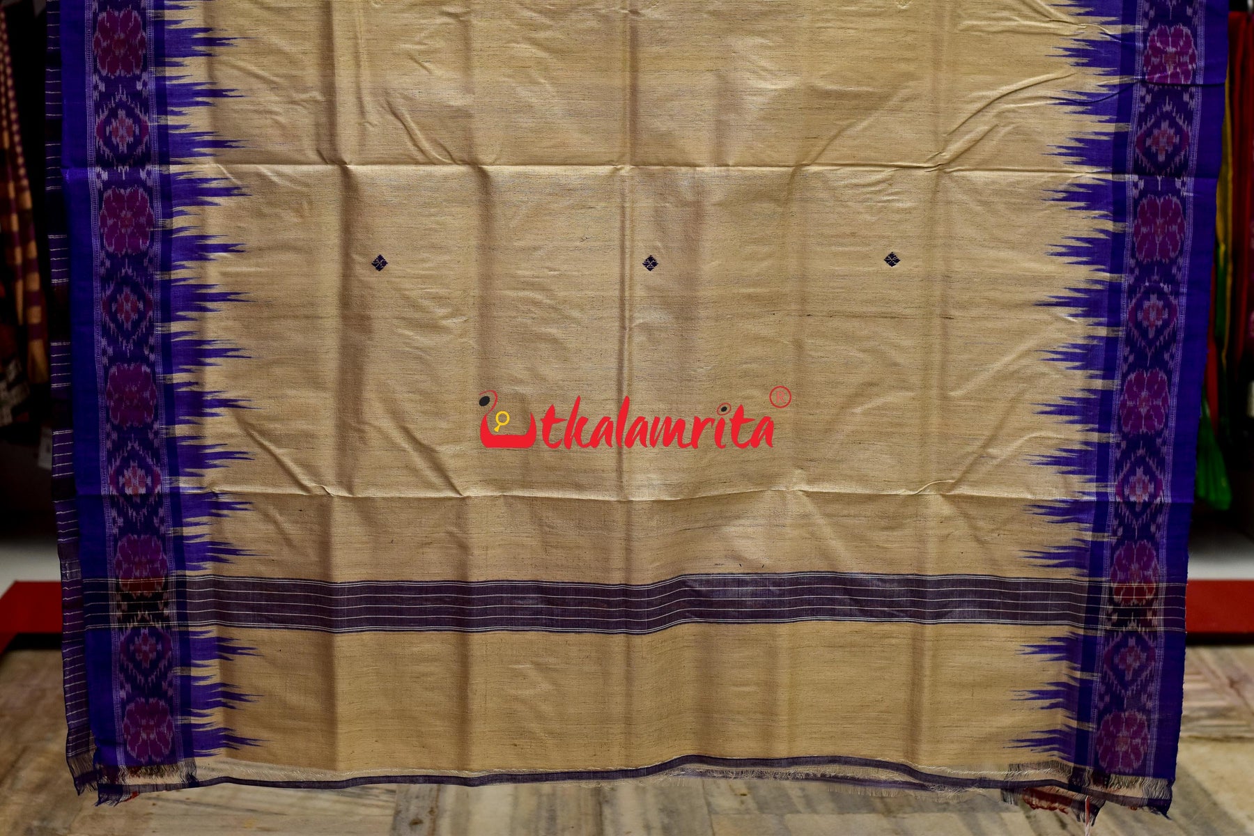 Plain Purple Border Gopalpur Tussar Saree