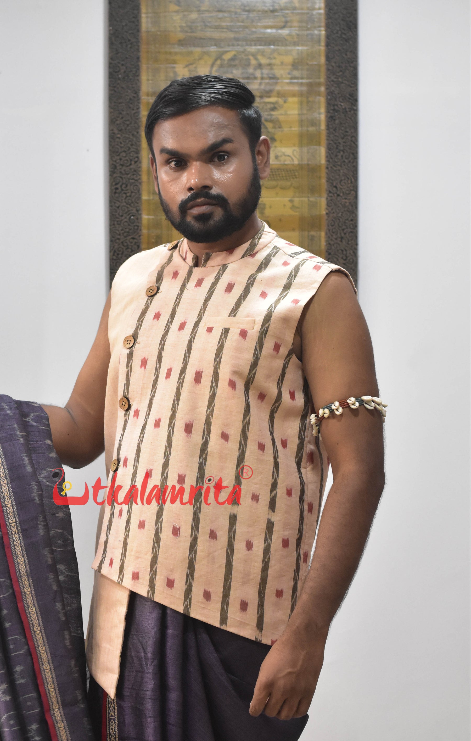 Matha Red Dots Lata Asymmetric (Men's Jacket)