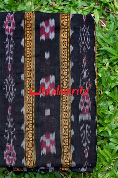 Black Pasapali With Flower Ikat (Fabric)