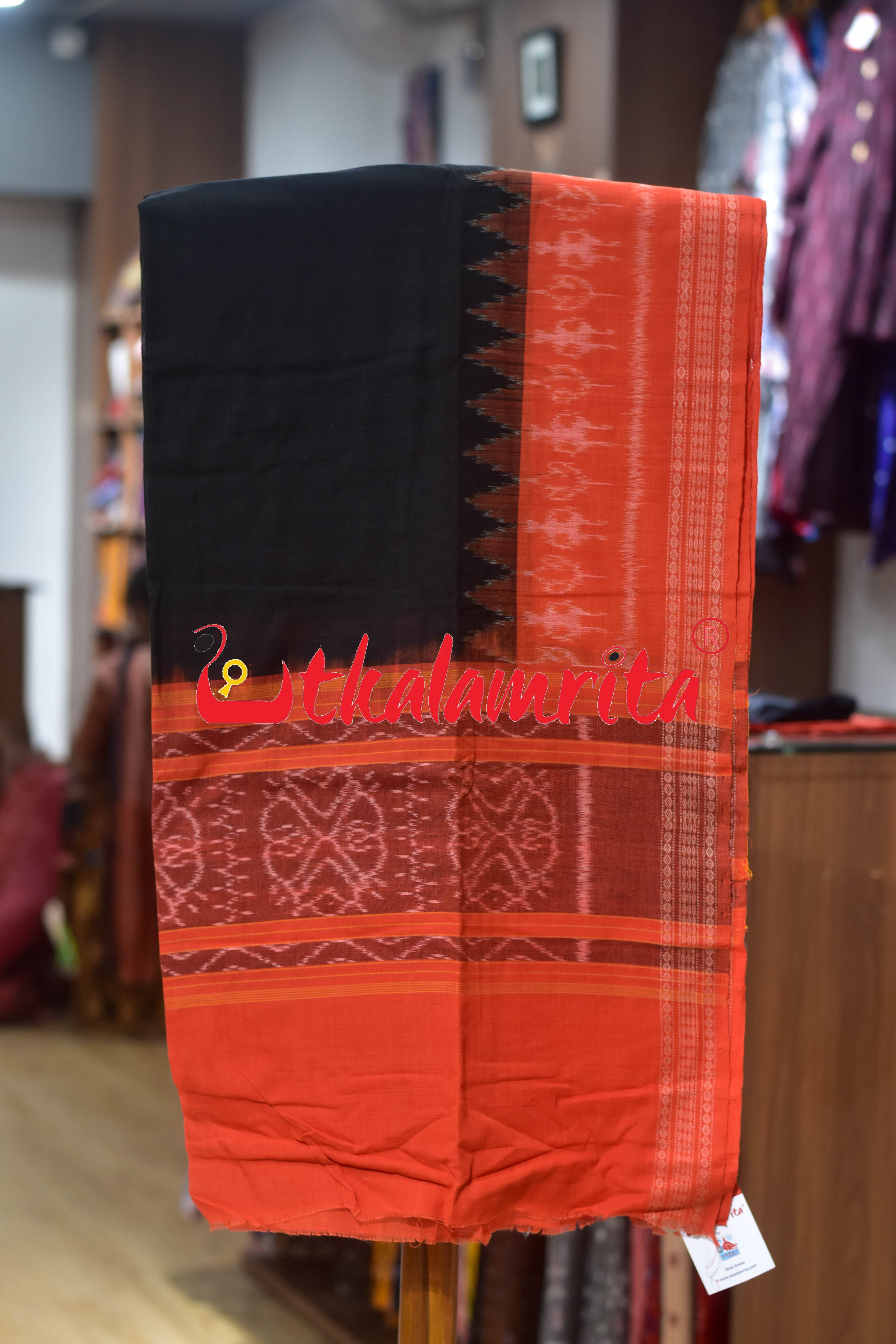 Orange Black Jodi Tribals Cotton Dress Set
