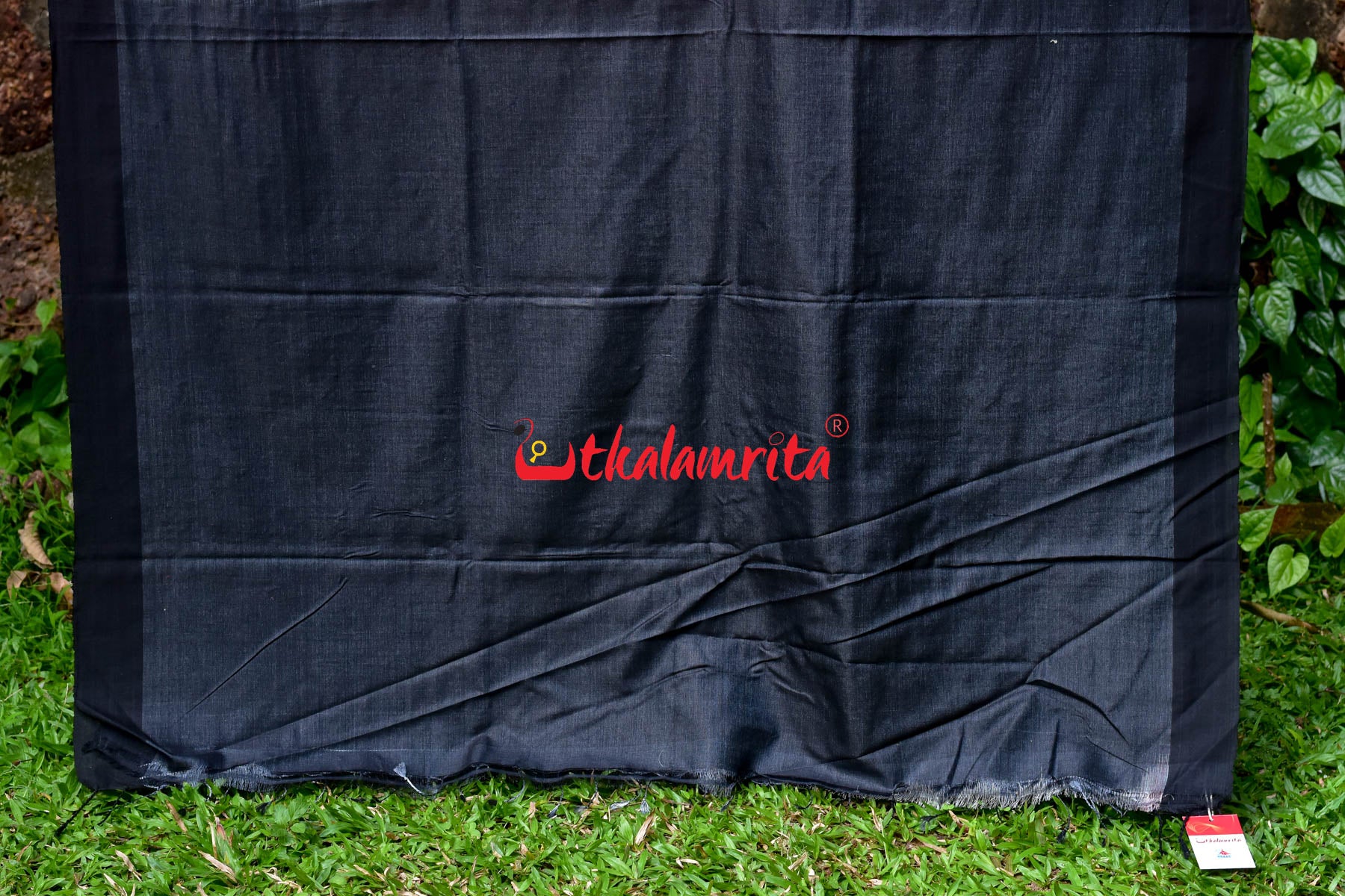 Red Black Fine With Hearts Tussar Saree