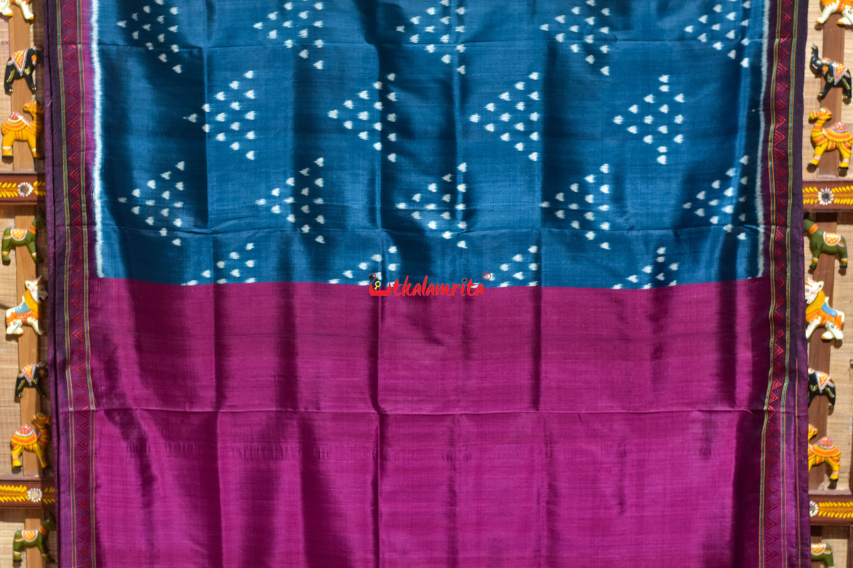 Blue Wine Chita Dongria Silk Saree