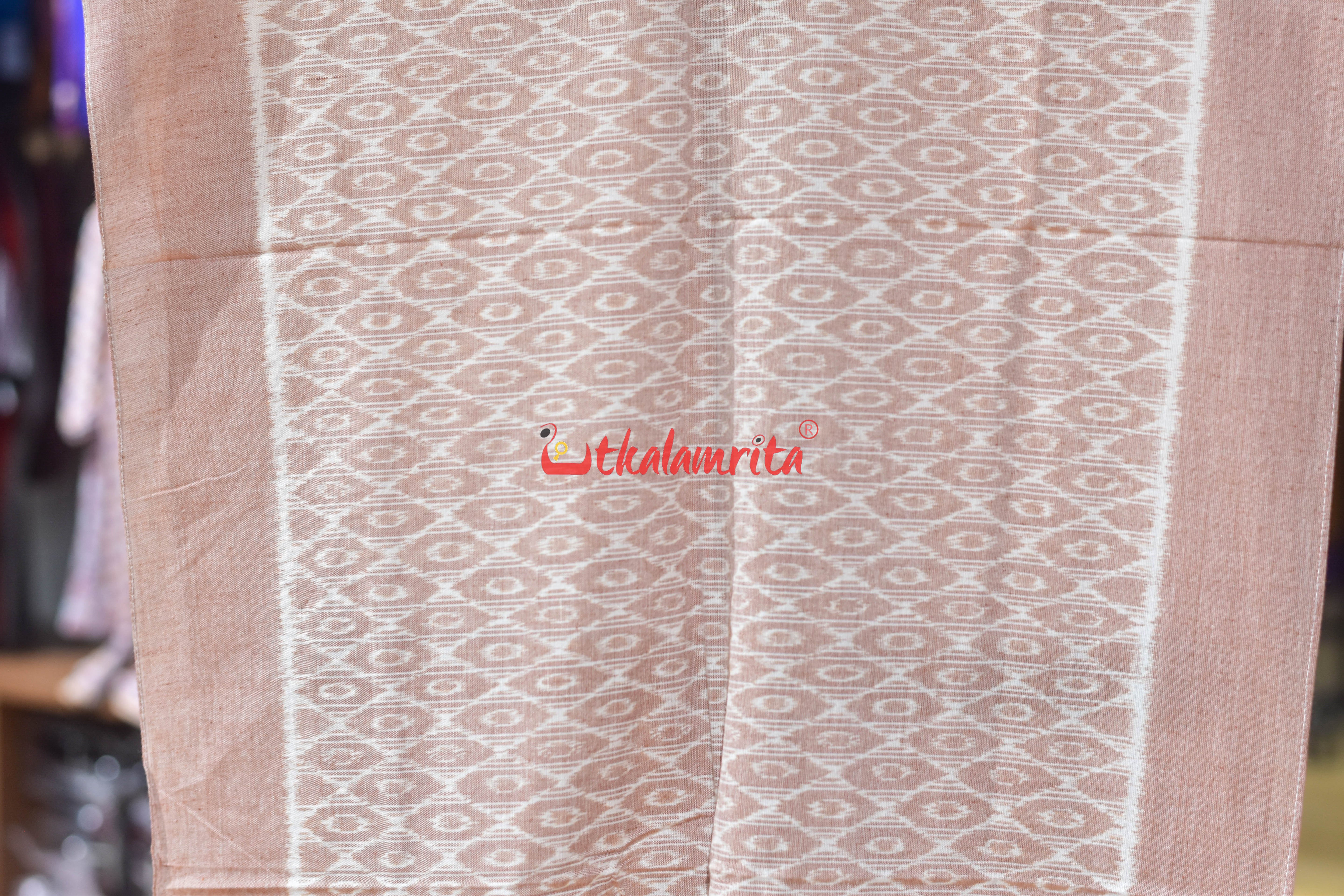 Peach Gol Thikiri Ikat Cotton (Stole)