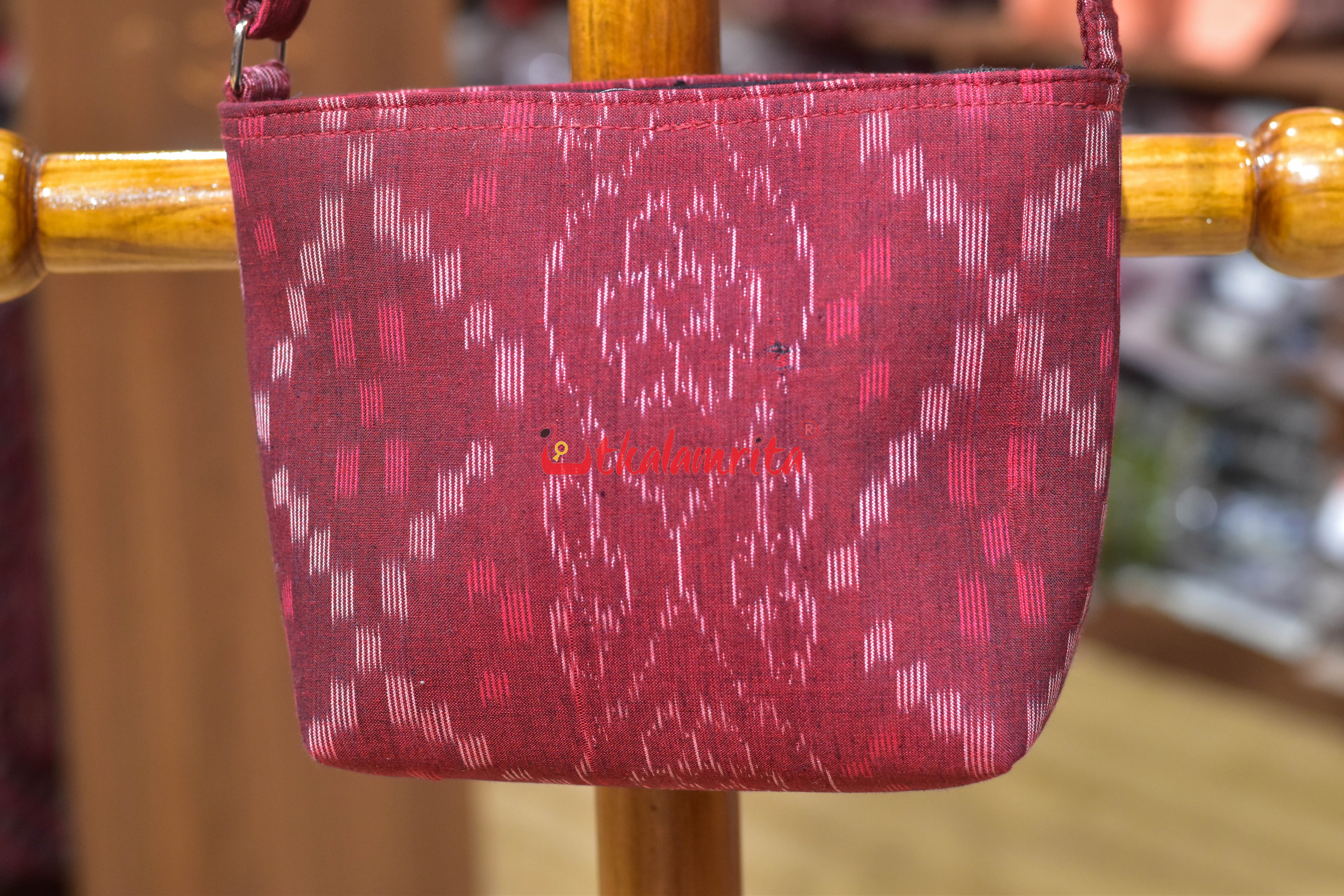 Maroon Tetris Small Sling Bag