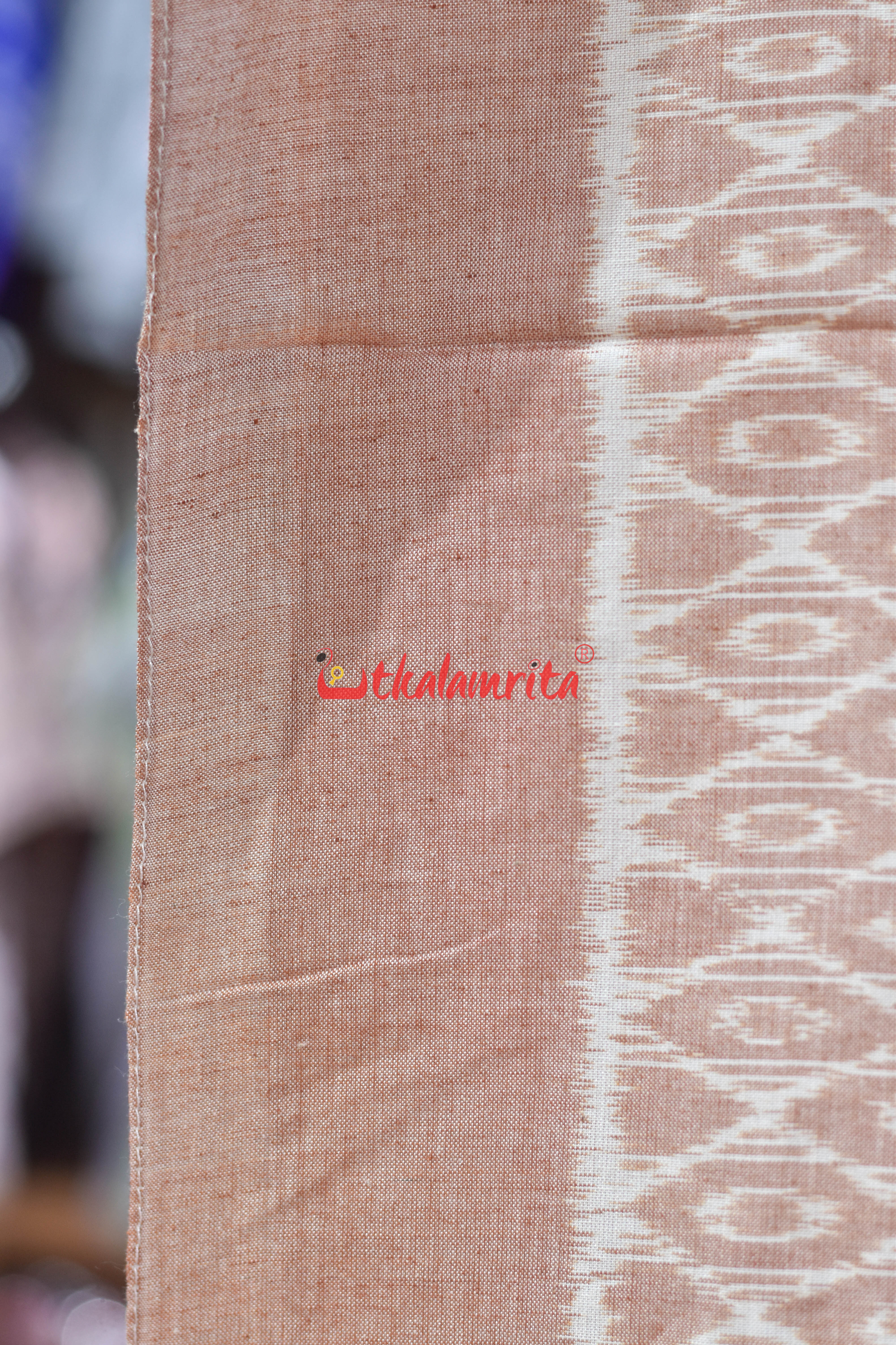 Peach Gol Thikiri Ikat Cotton (Stole)