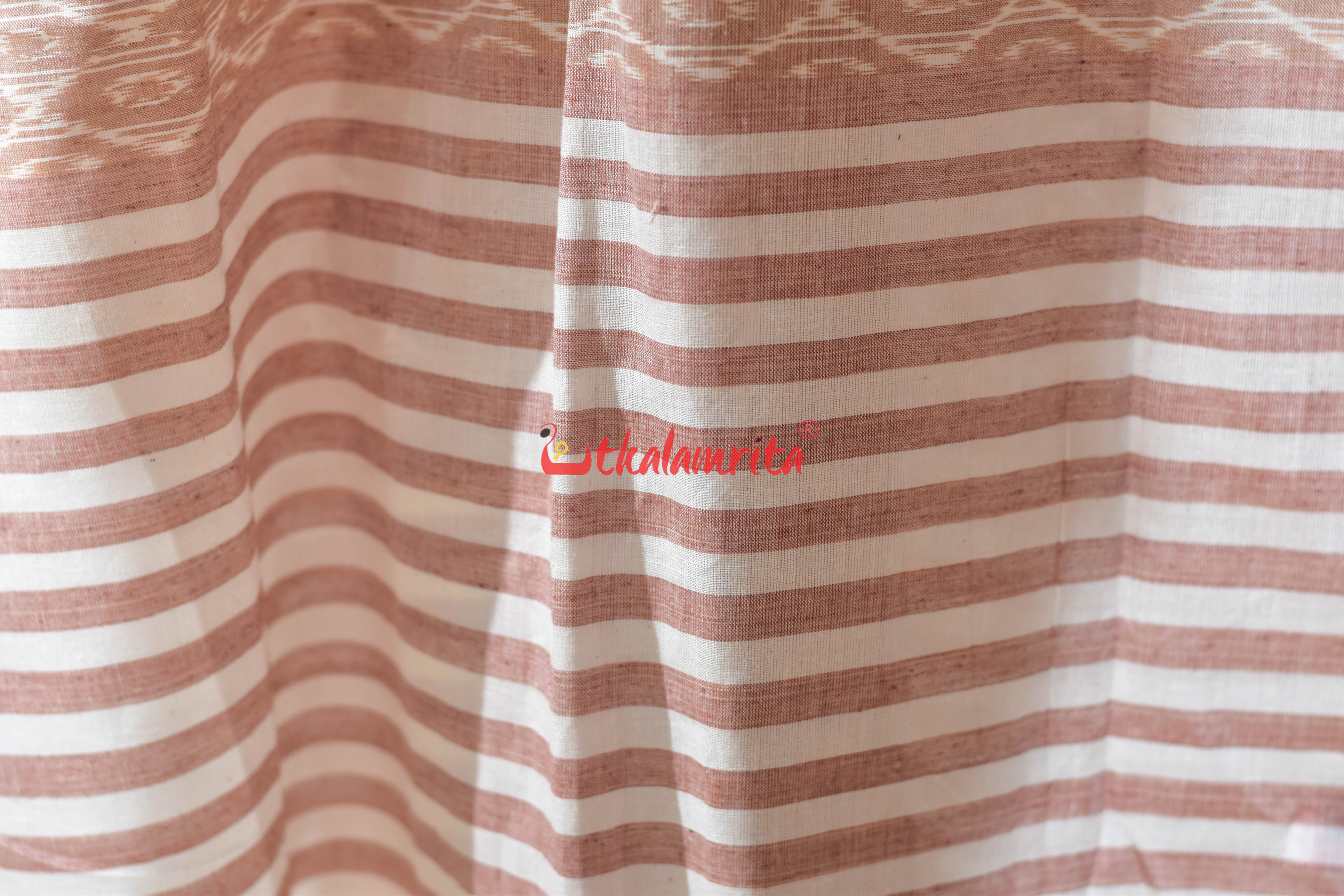 Peach Gol Thikiri Ikat Cotton (Stole)